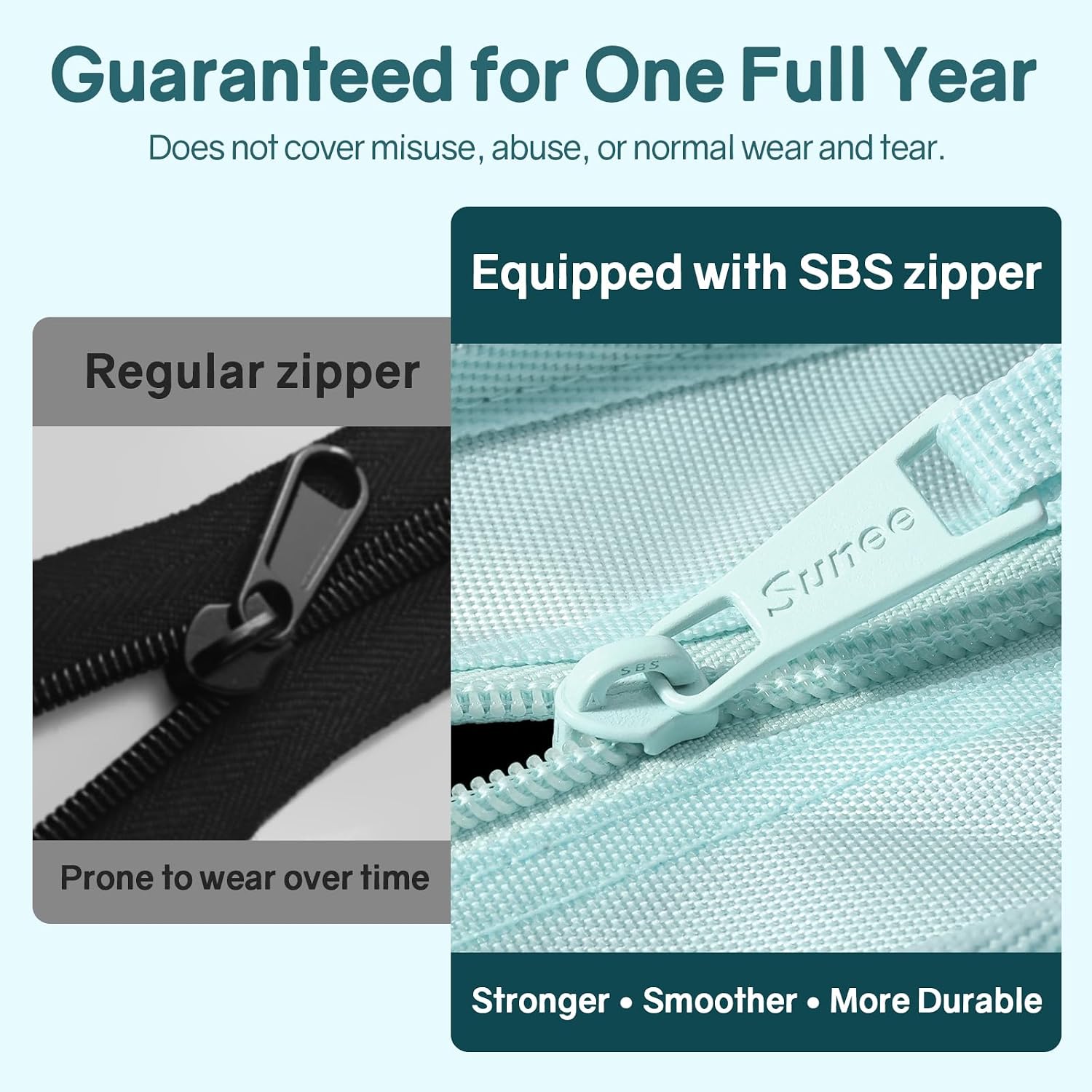 Thumbnail 4 de SUNEE Zippered Binder Bag with Handle, 2-Inch O-Rings, 5-Tab File, Sky Blue