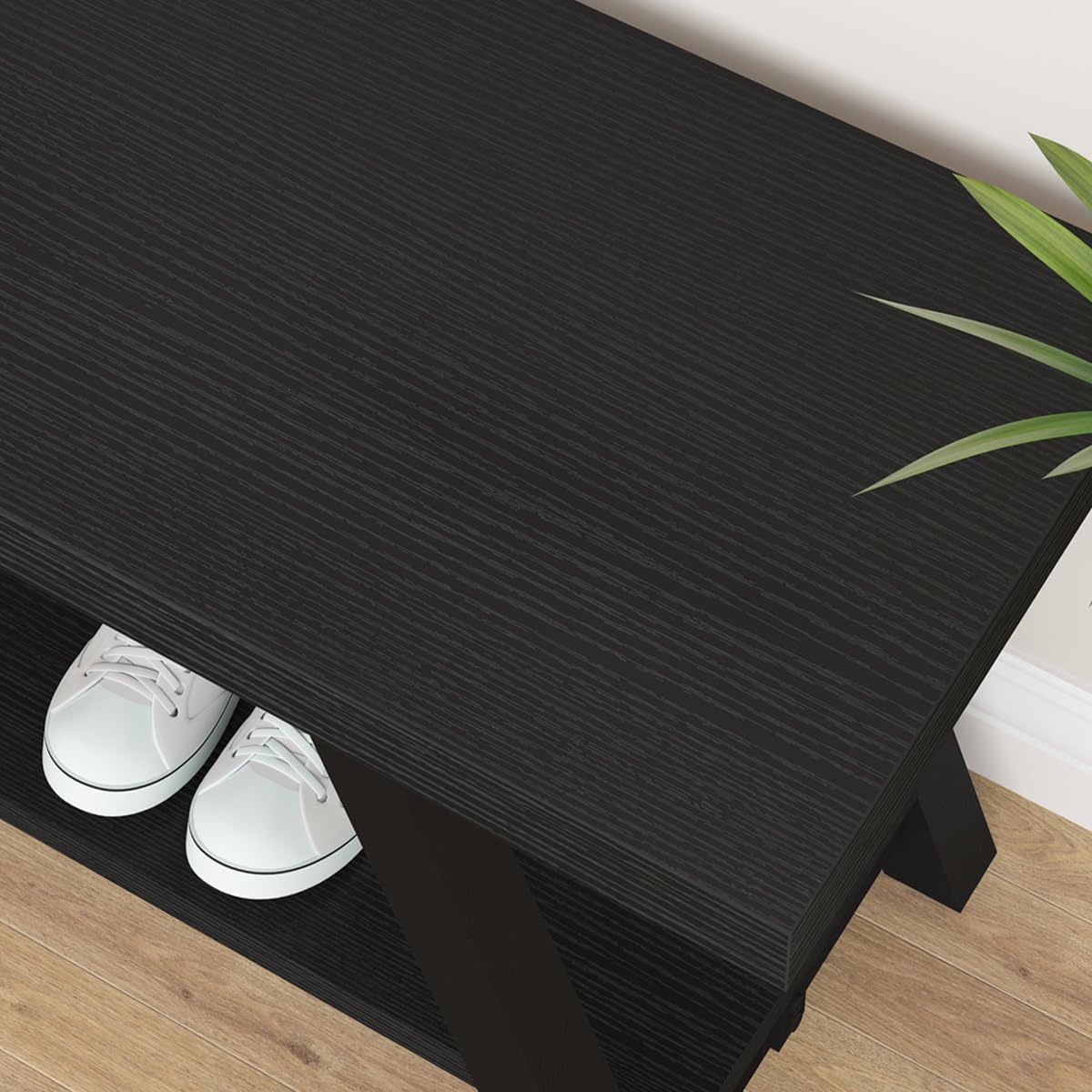 Detalle 2 de Schuhaufbewahrungsbank Schwarz 120 cm