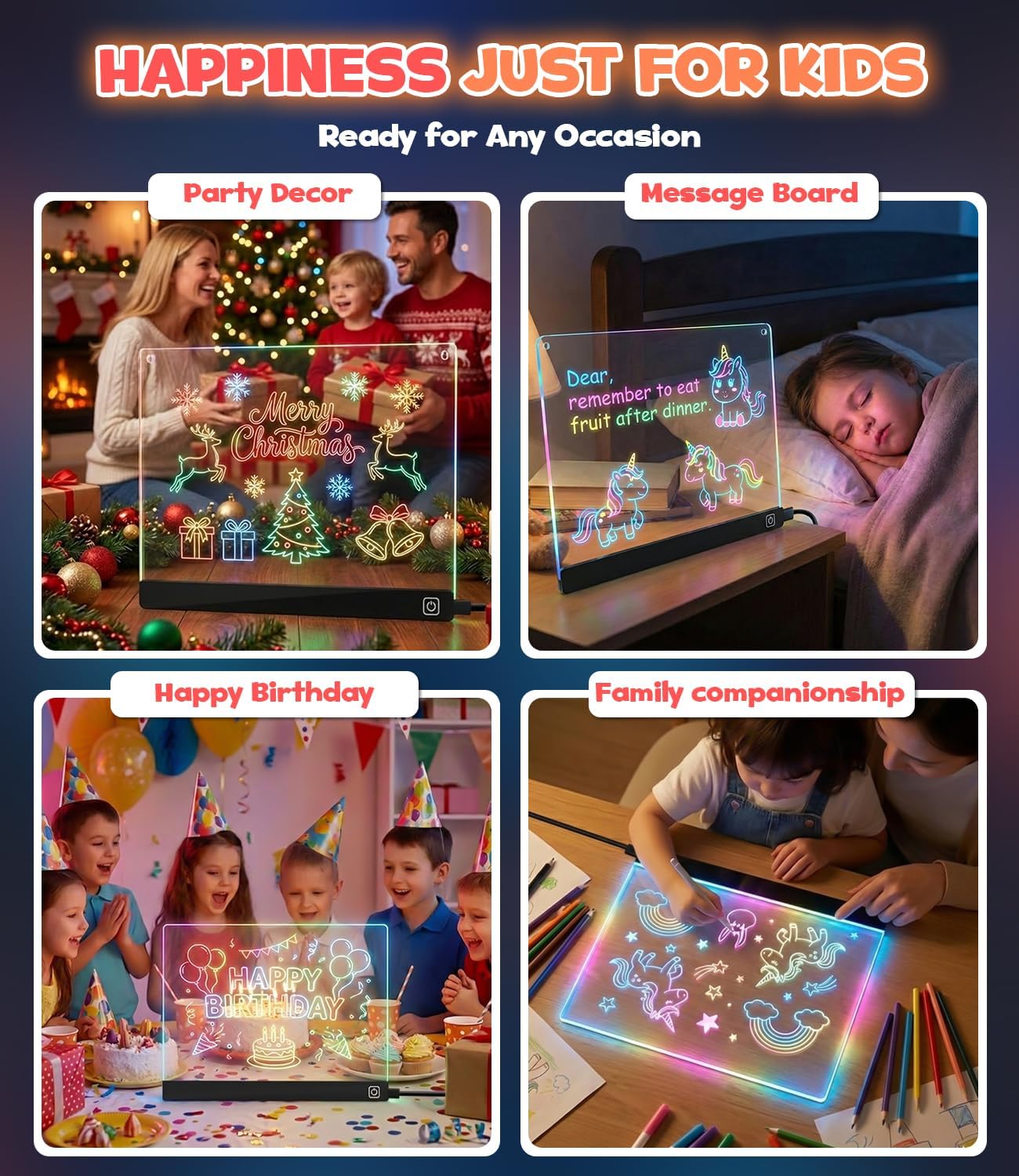 Thumbnail 4 de KiddyFunpals KD188 LED Drawing Board, 7 Colors, 7 Pens and Tracing Sheets