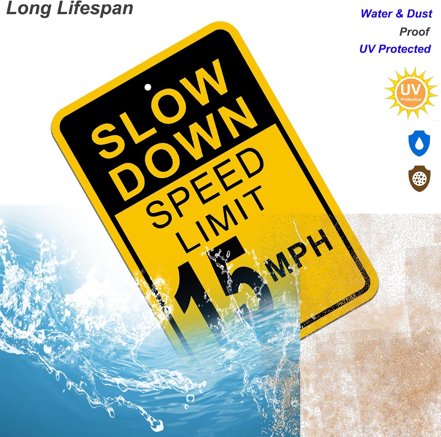 Detalle 2 de PHTTULE Speed Limit Sign 12 x 18 Inches