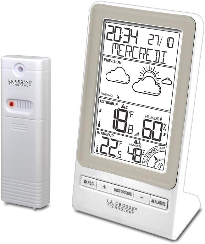 Detalle de La Crosse Technology WS6819 Station Météo Noir – Prévision, Alertes et Indice de confort