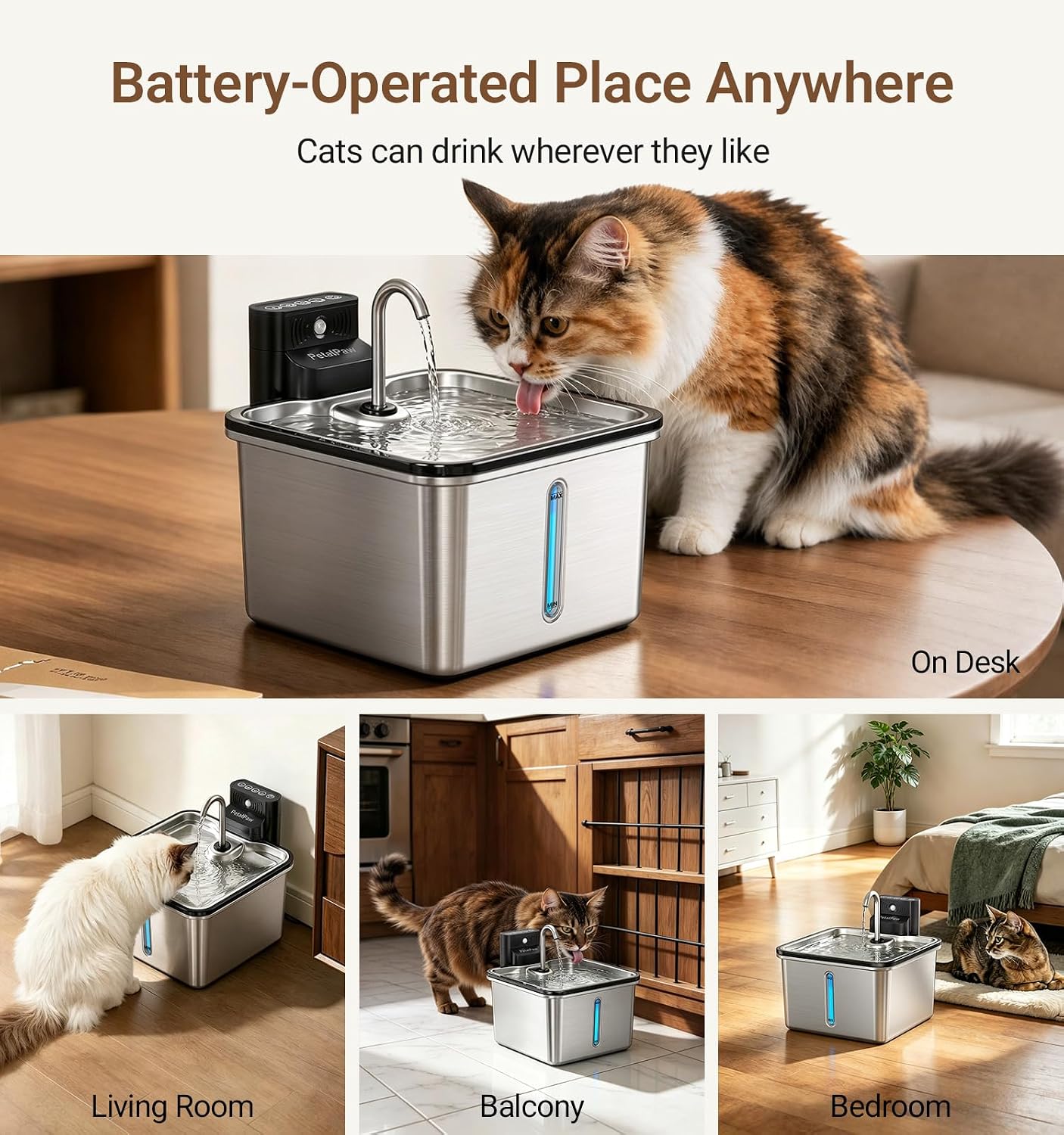 Detalle de PETALPAW Cat Water Fountain, 3.5L