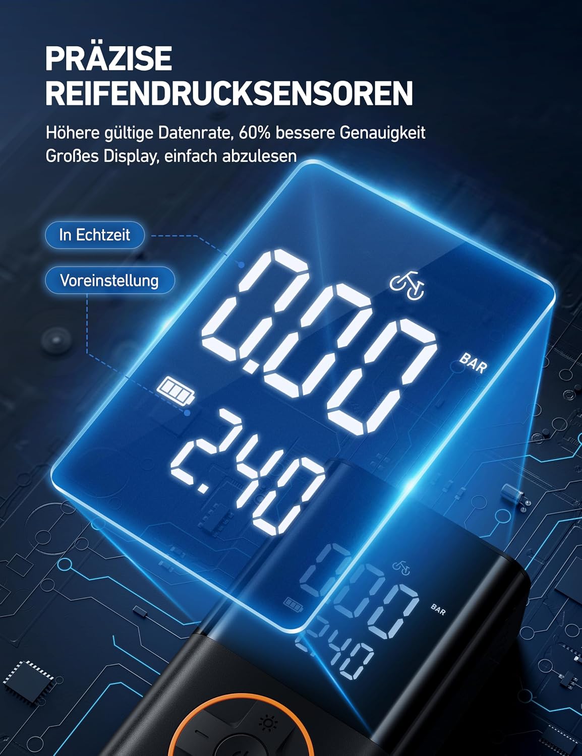 Thumbnail 4 de AstroAI Kabelloser elektrische Luftpumpe 150 PSI