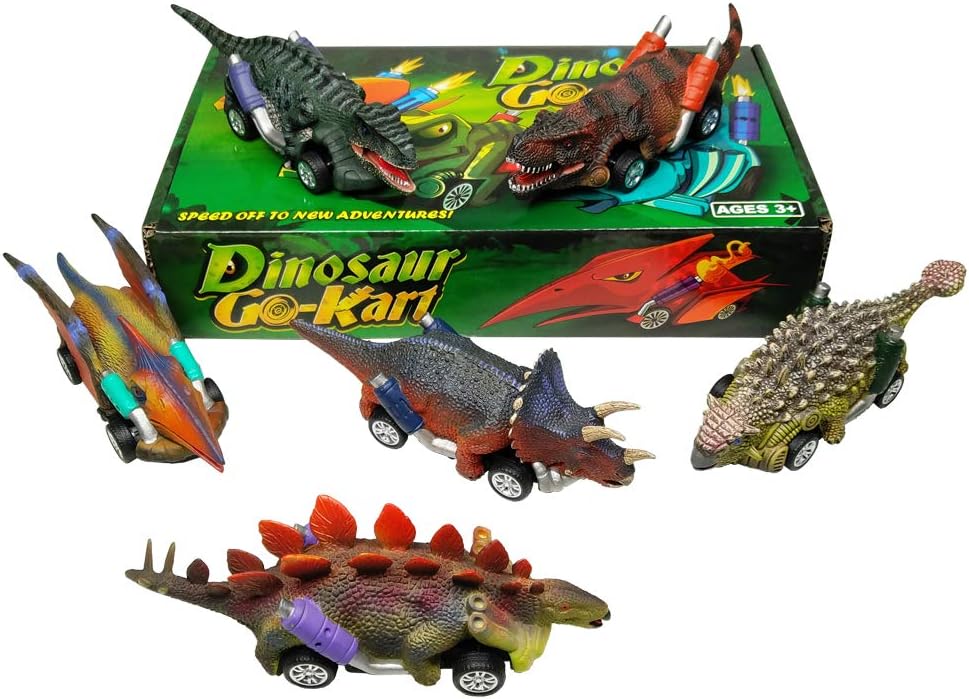Detalle de DINOBROS 6-Pack Dinosaur Pull Back Cars: Fun Dino Roadsters for Toddlers and Kids