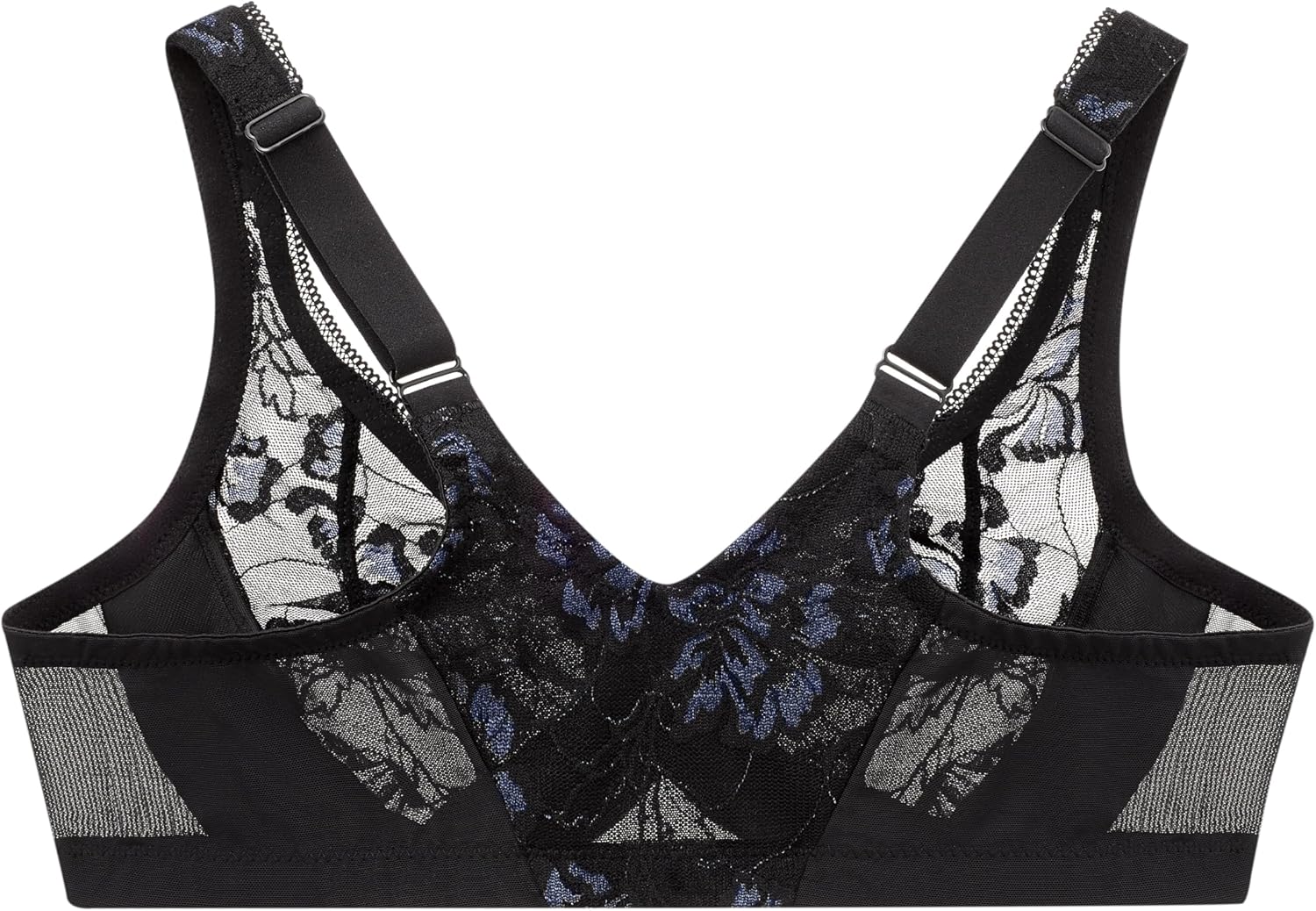 Detalle de Glamorise Women’s Lacey T-Back Wonderwire Bra 9246 (Full Coverage) with Snap Front Closure
