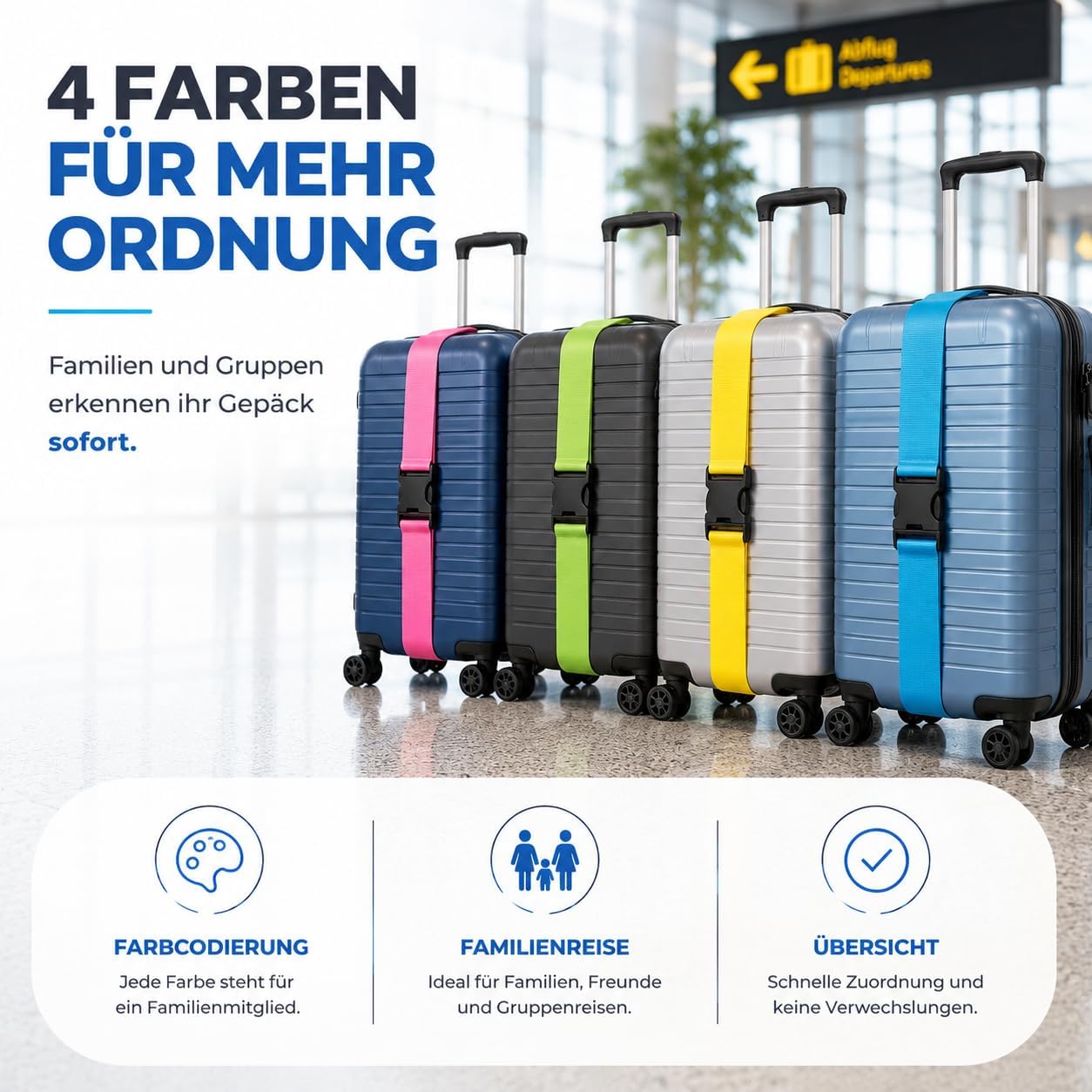 Thumbnail 6 de Kofferband Set 4 Stück Koffergurt