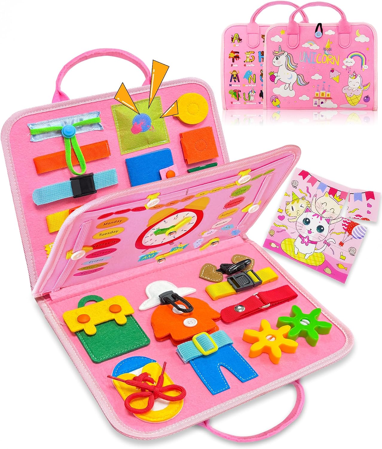 Thumbnail 6 de Exorany Busy Board Montessori Toys for Toddlers — 8-Page Travel Learning Book