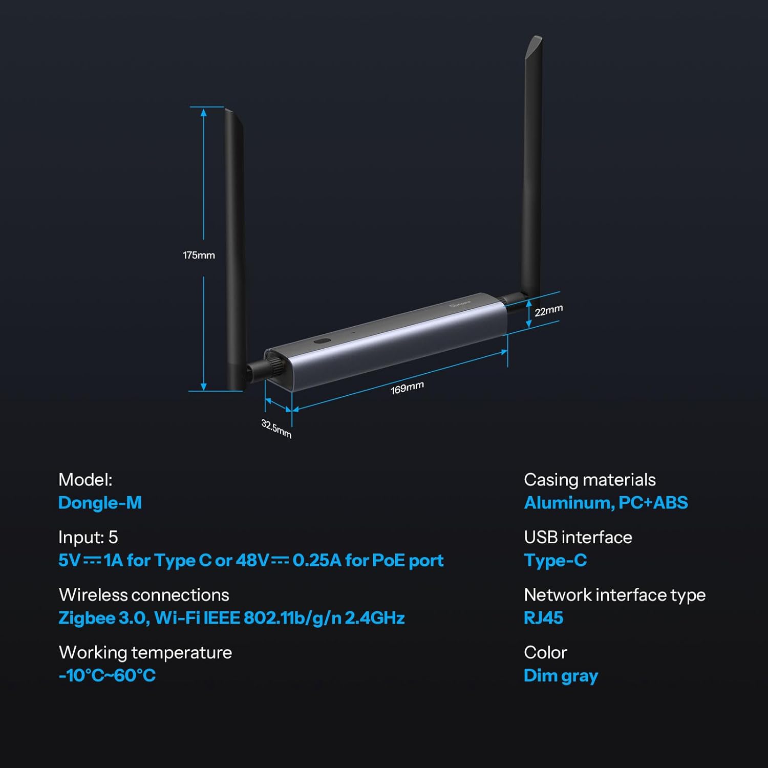 Thumbnail 5 de SONOFF Zigbee/Thread PoE Dongle Max Zigbee‑Stick ⌚