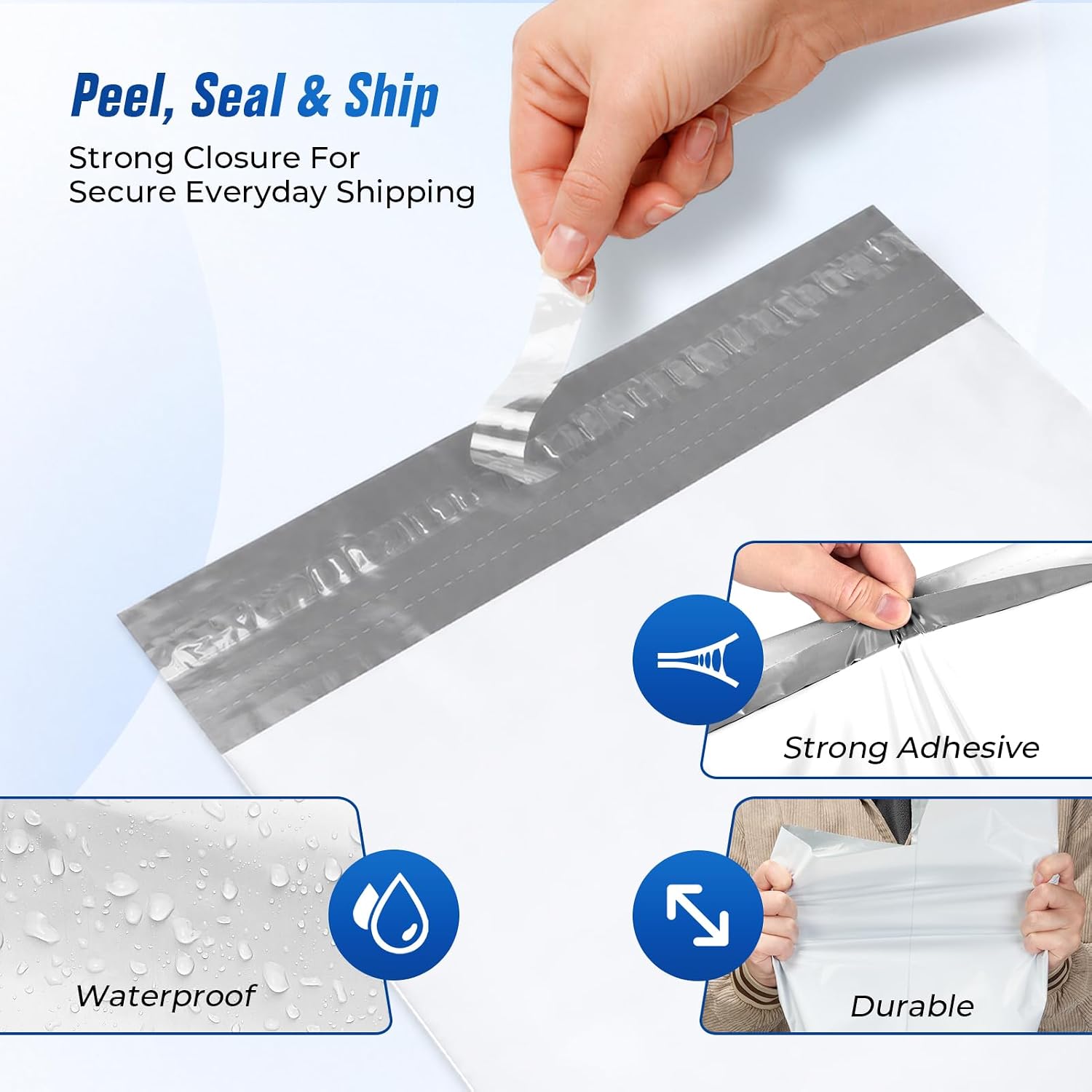 Thumbnail 5 de Fuxury 12x15.5 Poly Mailers, 100-Count Self-Seal Bags with Tear Strip