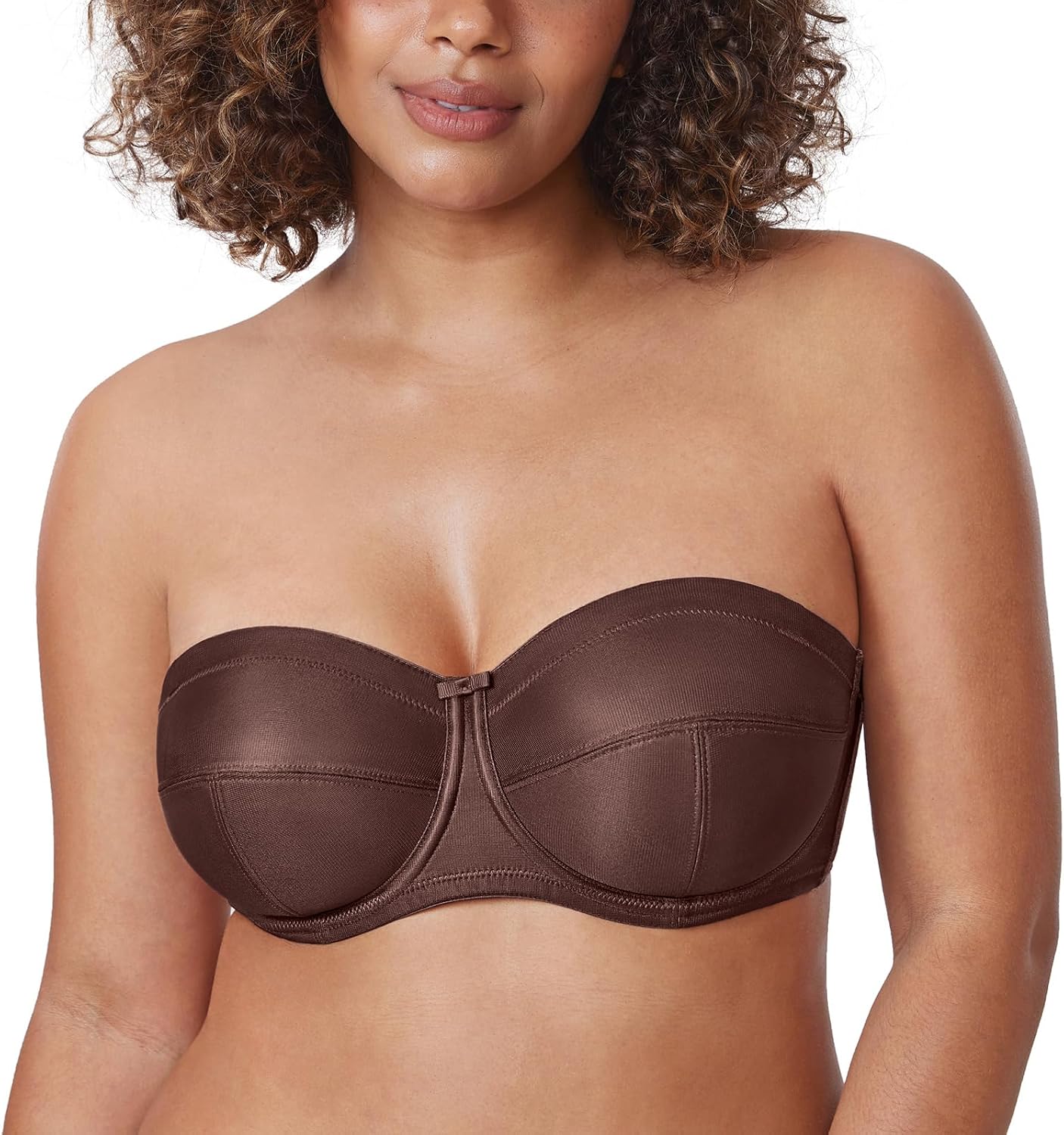 Detalle de DELIMIRA Women's Strapless Underwire Unlined Bra (Plus Size) – Multiway, Convertible Bandeau