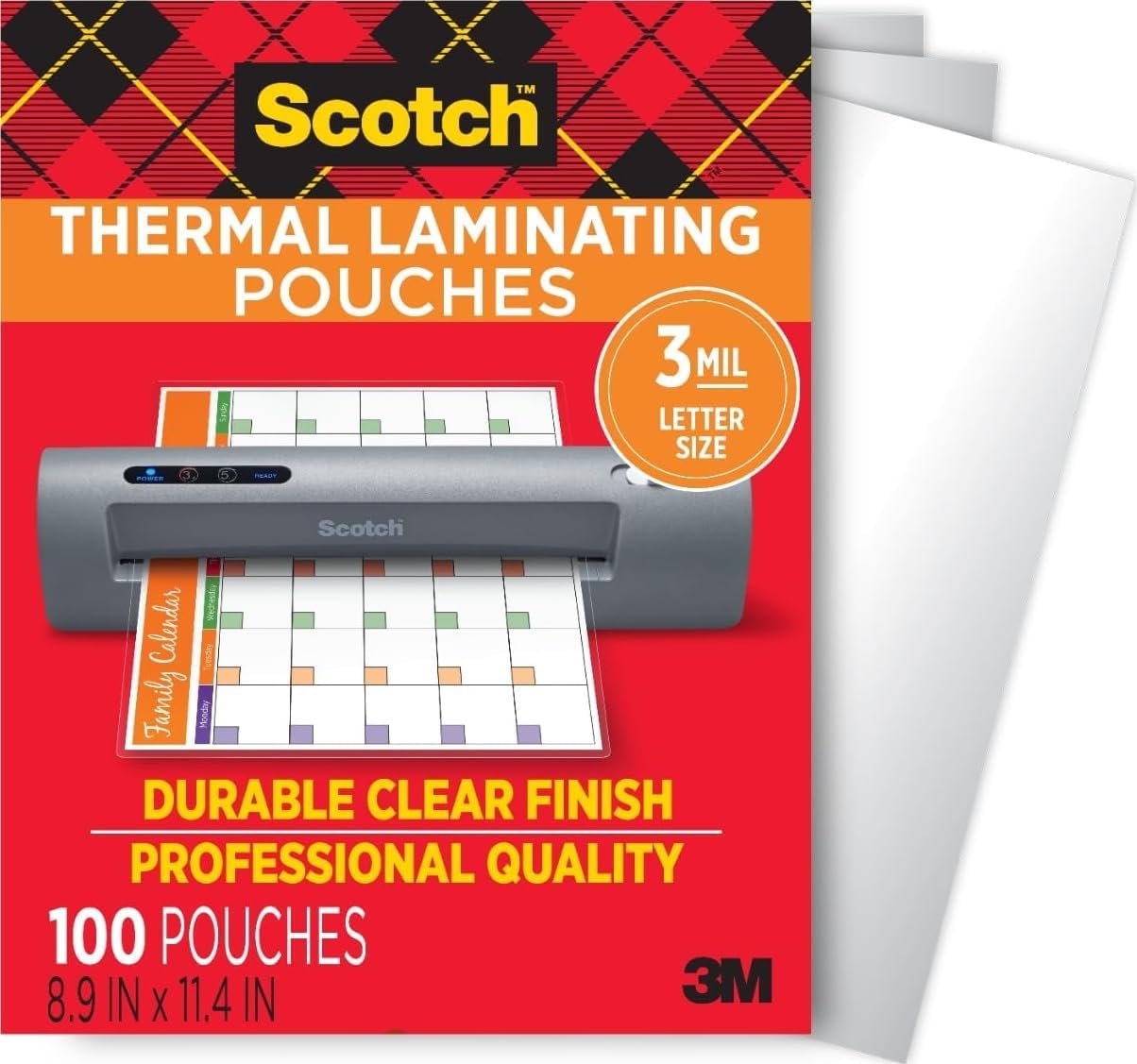 Detalle de Scotch Thermal Laminating Pouches, 8.9 x 11.4 Inches (Letter Size), 100-Count