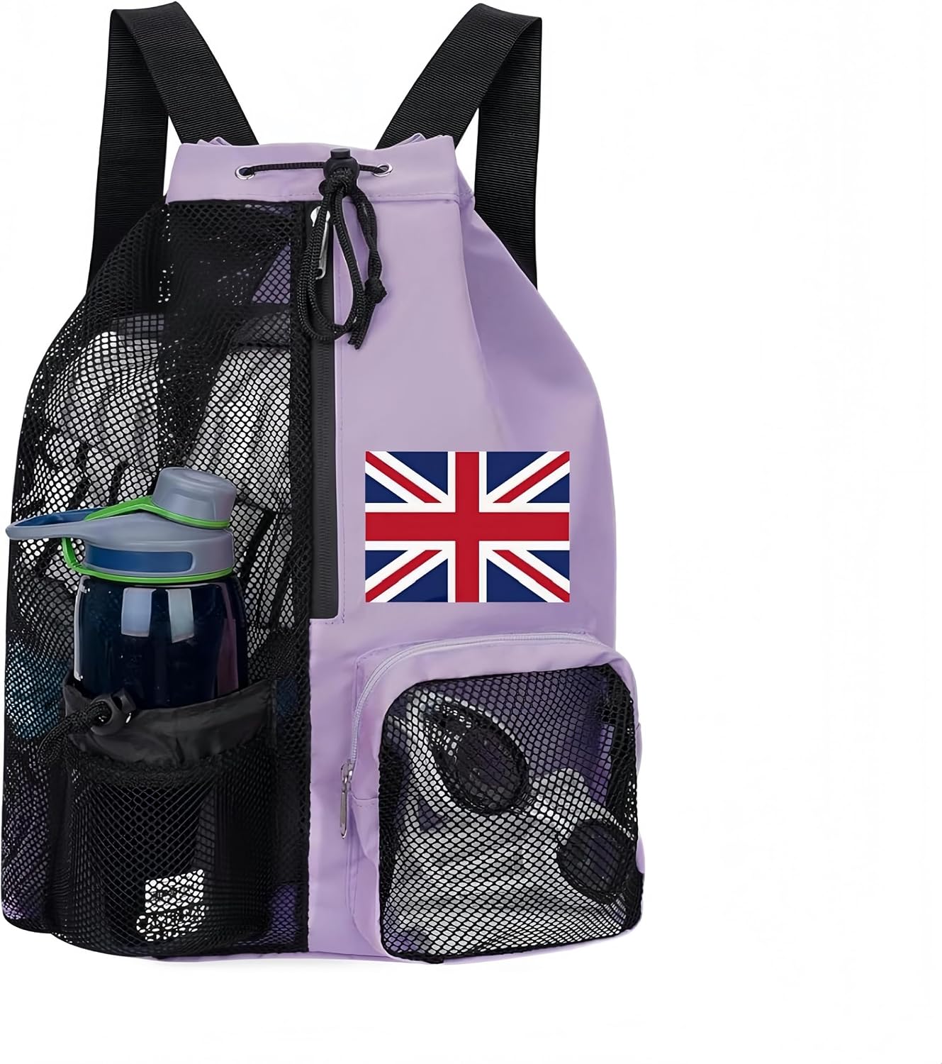 Detalle de ROSSRORE Girls Swimming Bag: Waterproof PE Drawstring with Wet & Shoe Pocket (Large Oxford PE, 32×48 cm)