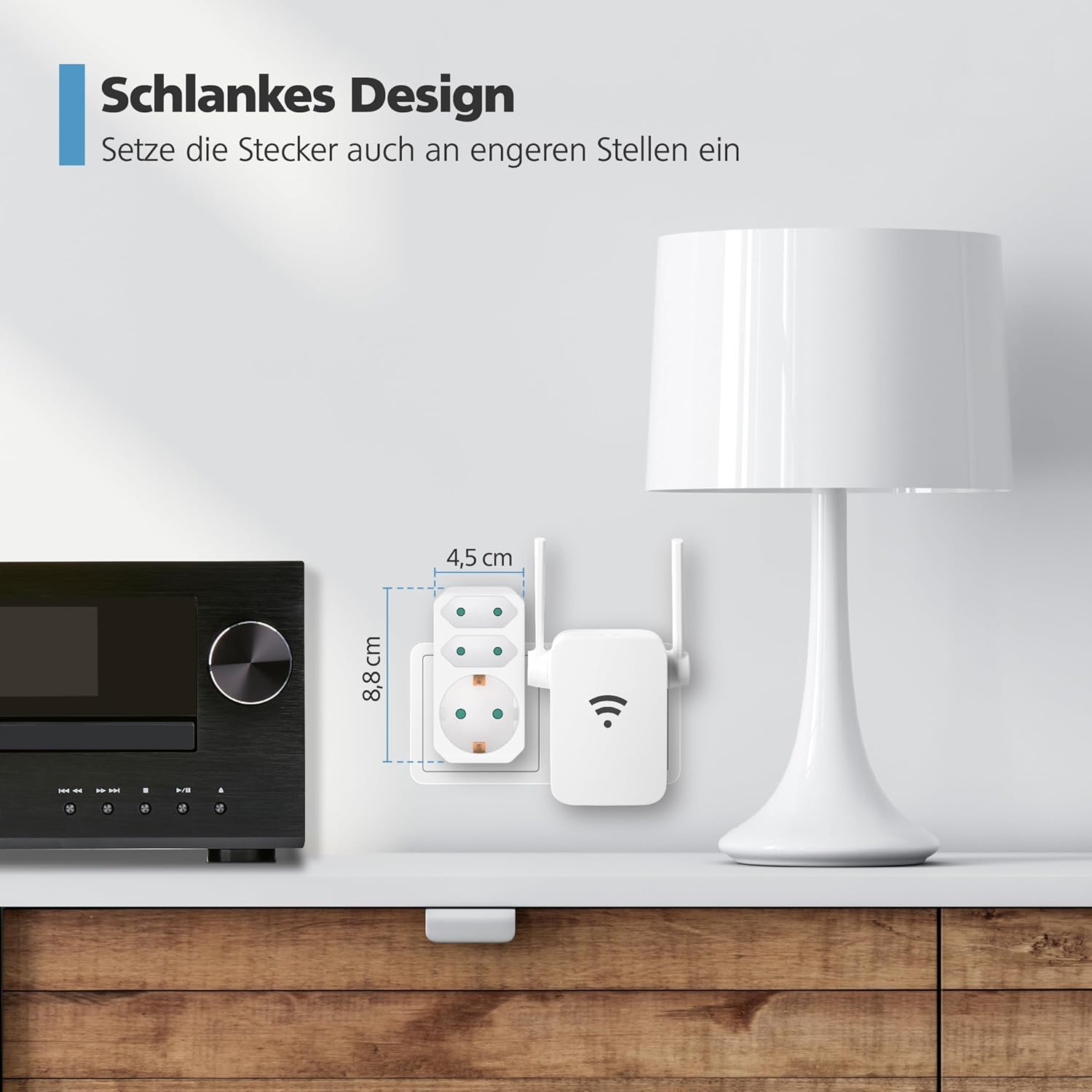 Thumbnail 2 de benon 2er-Set Mehrfachstecker weiß mit Kindersicherung – 2 Euro + 1 Schuko, bis 3 Geräte