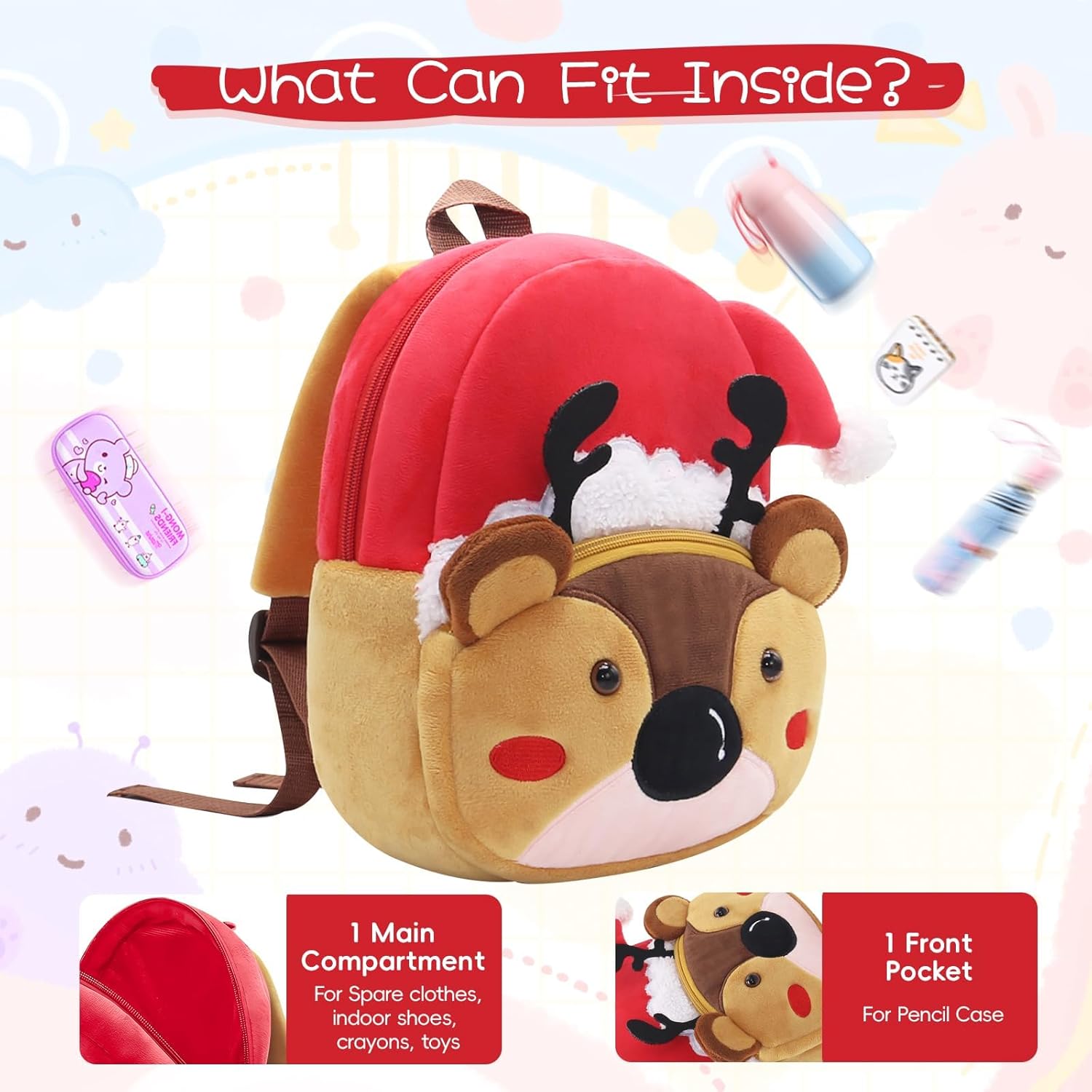 Thumbnail 6 de PROTAURI Sac à dos enfant 1-4 ans pour crèche (cerf skieur), léger et confortable