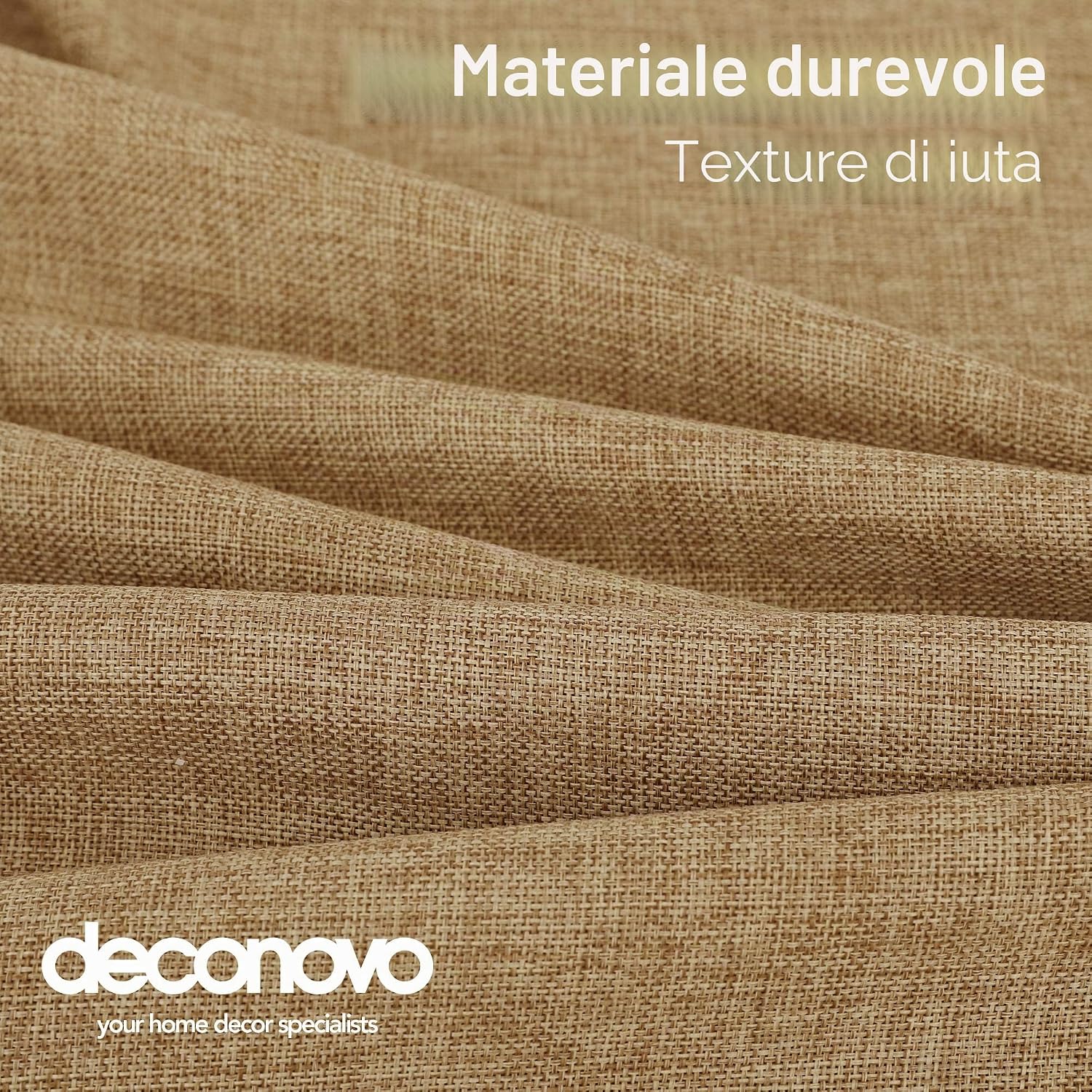 Detalle de Deconovo Tovaglia Rettangolare in Finto Lino 150x200 cm – Giallo Terroso