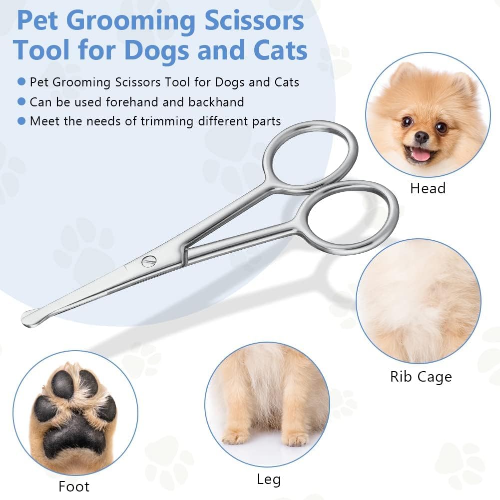 Thumbnail 4 de Adiwo Ciseaux de toilettage pour chien et chat (10,5 cm) en acier inoxydable à pointe ronde