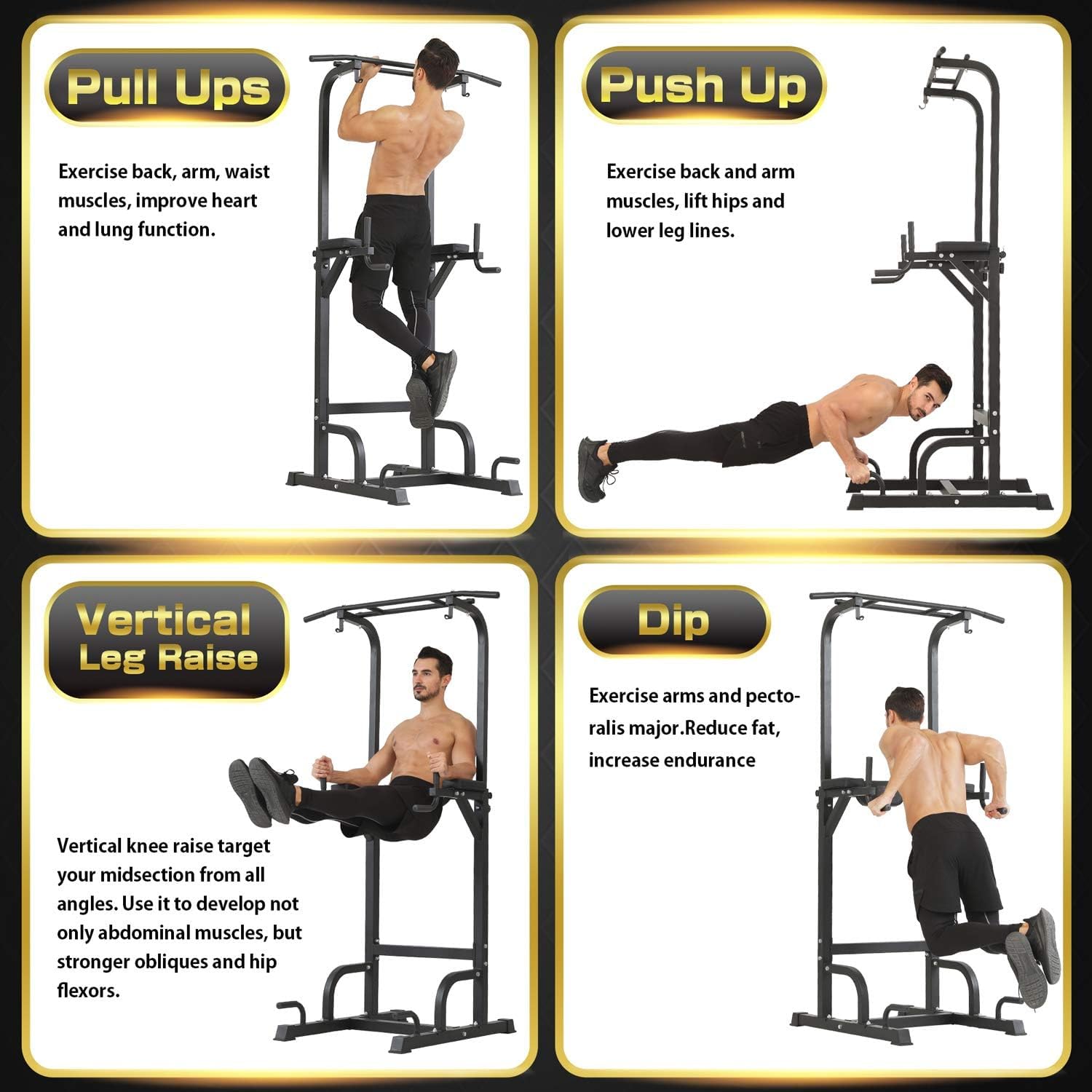 Thumbnail 6 de BangTong&Li Power Tower Pull-Up and Dip Station, Alloy Steel, 6 Heights