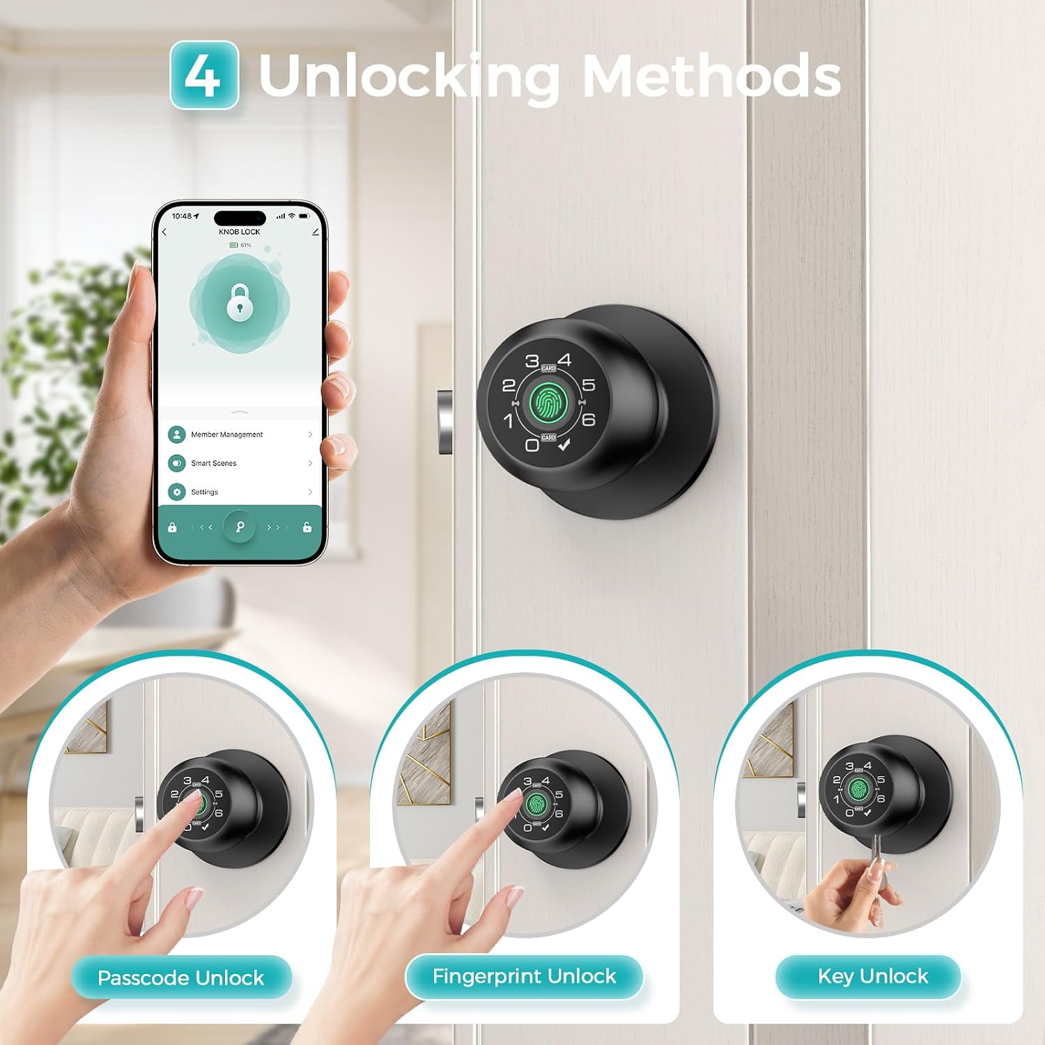 Detalle 2 de HEI LIANG Smart Door Lock Matte Black