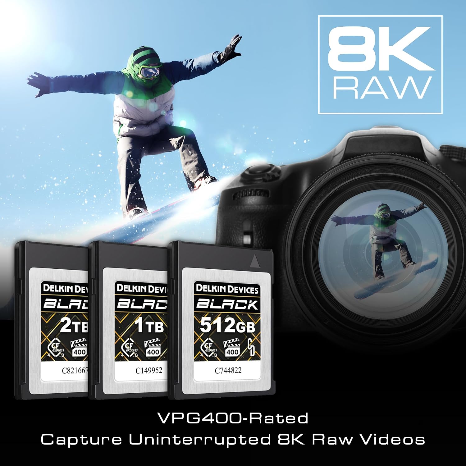 Thumbnail 4 de Delkin Devices Black 512GB CFexpress Type B 4.0 VPG400 Memory Card (High-speed for 8K RAW)