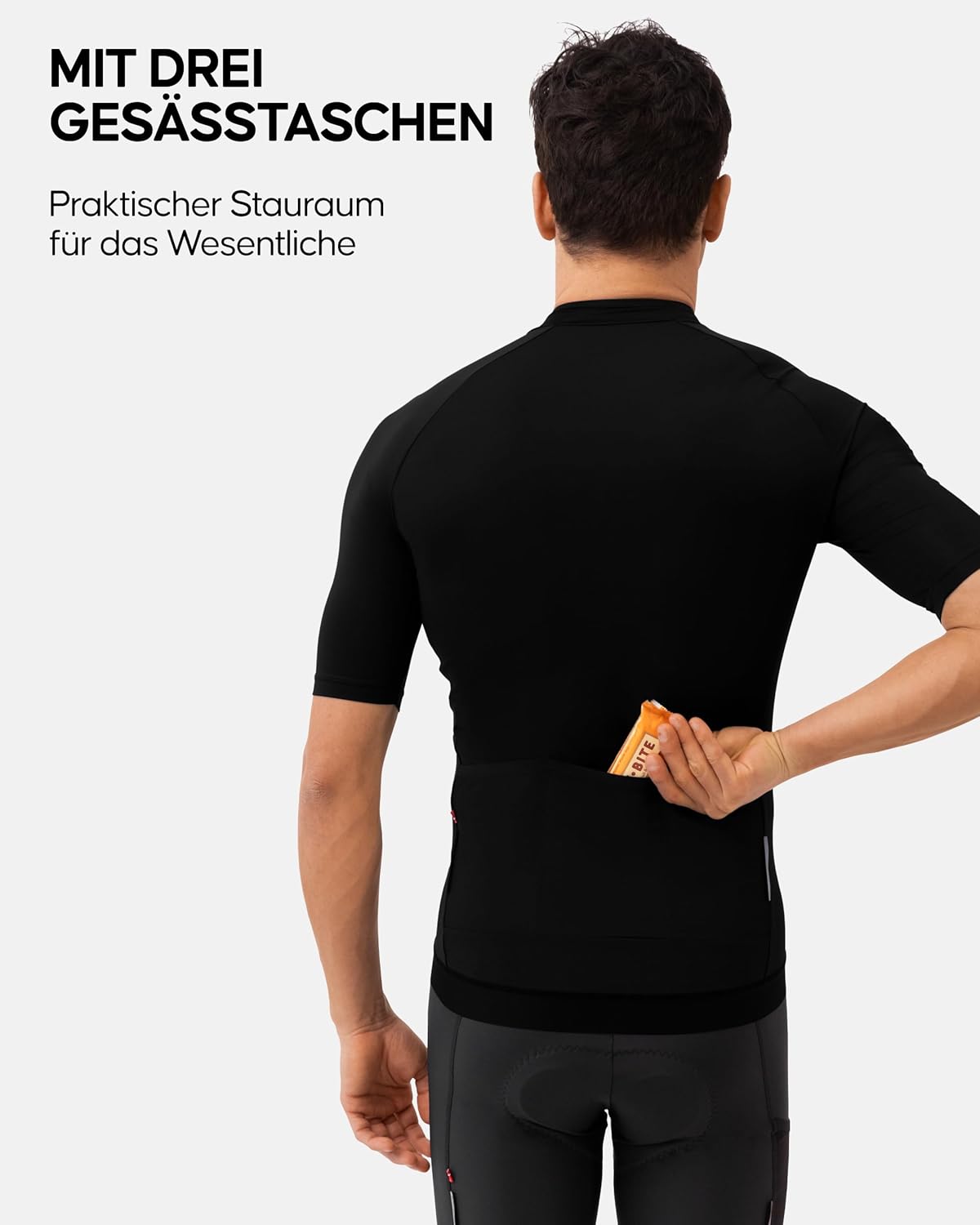 Detalle de DANISH ENDURANCE Kurzarm-Radtrikot Herren mit Reißverschluss und Taschen