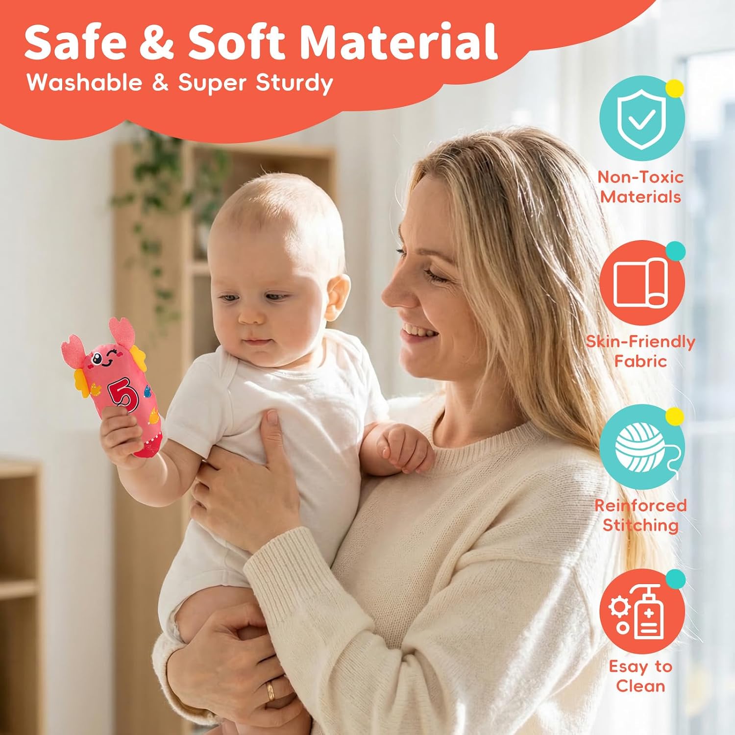 Detalle de Jollybaby Plush Montessori Sorting Toy