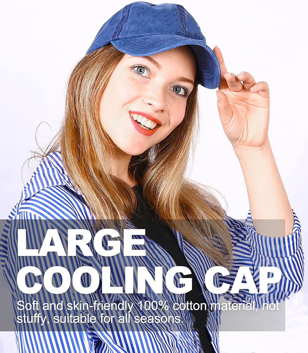 Thumbnail 5 de Zylioo XL/XXL Washed Cotton Baseball Cap - Large Head, Vintage-Style