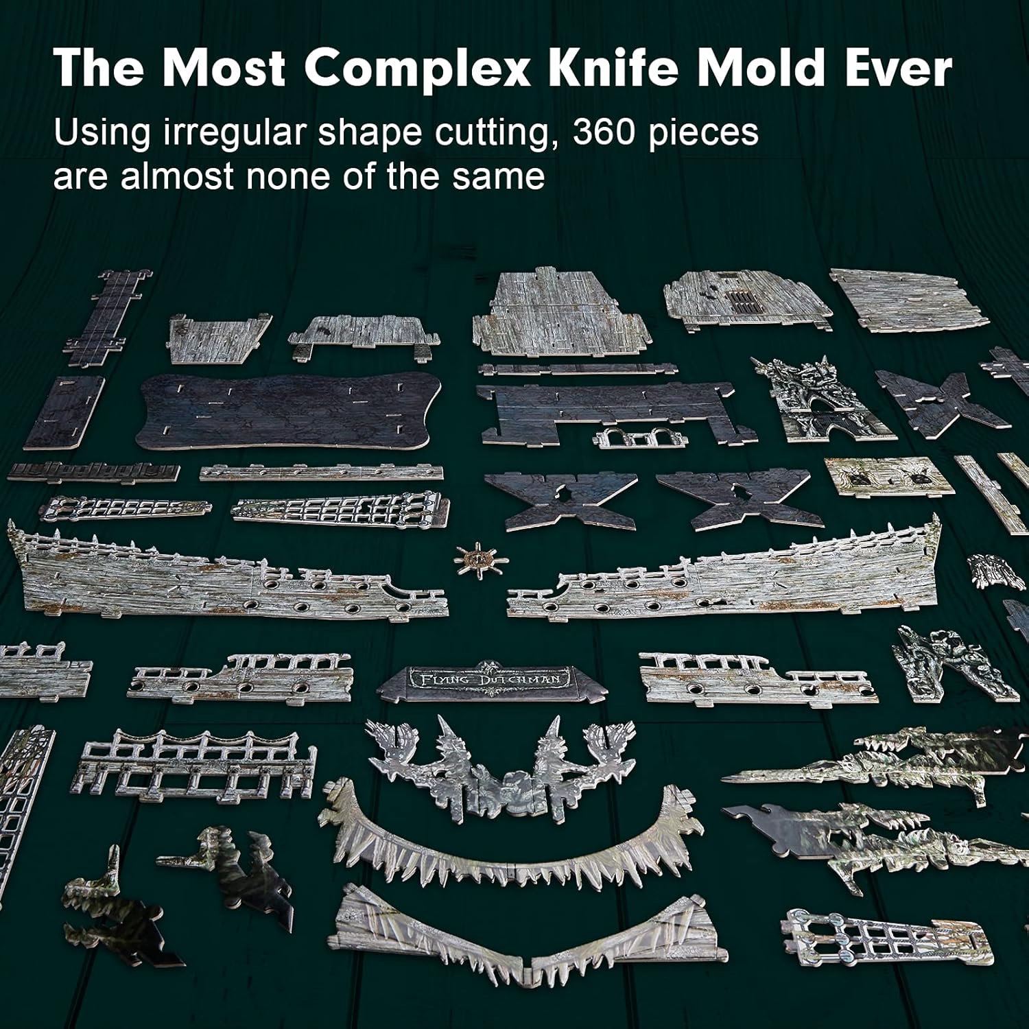 Thumbnail 4 de CubicFun LED Pirates of the Caribbean Flying Dutchman model kit (360 pieces)