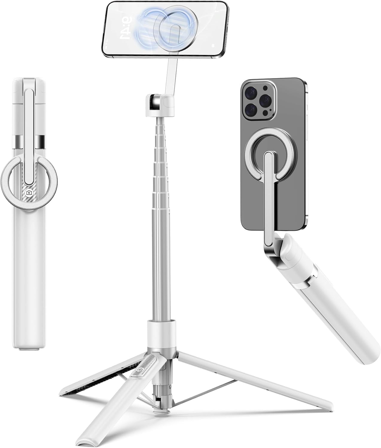 Detalle de TONEOF CX609 magnetyczny statyw do selfie 173 cm, MagSafe, pilot, biały
