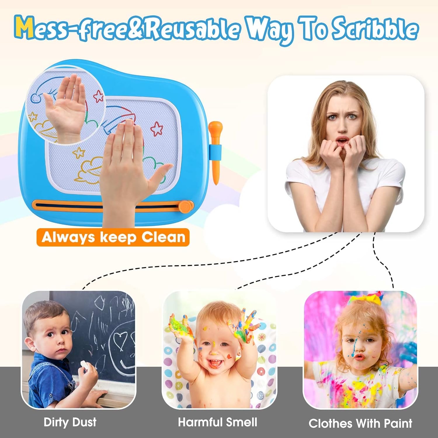 Detalle de Smasiagon Magnetic Drawing Board for 1–3 Year Olds 🎲