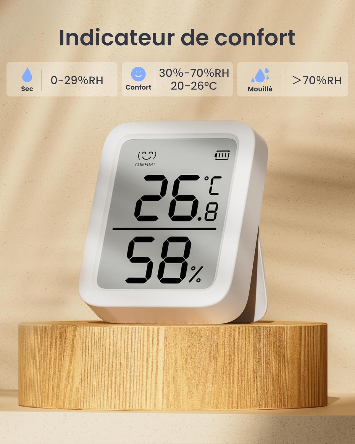 Detalle 2 de SwitchBot Thermomètre Hygromètre intérieur – Lot de 2 avec Hub Mini Matter, capteurs Bluetooth numériques