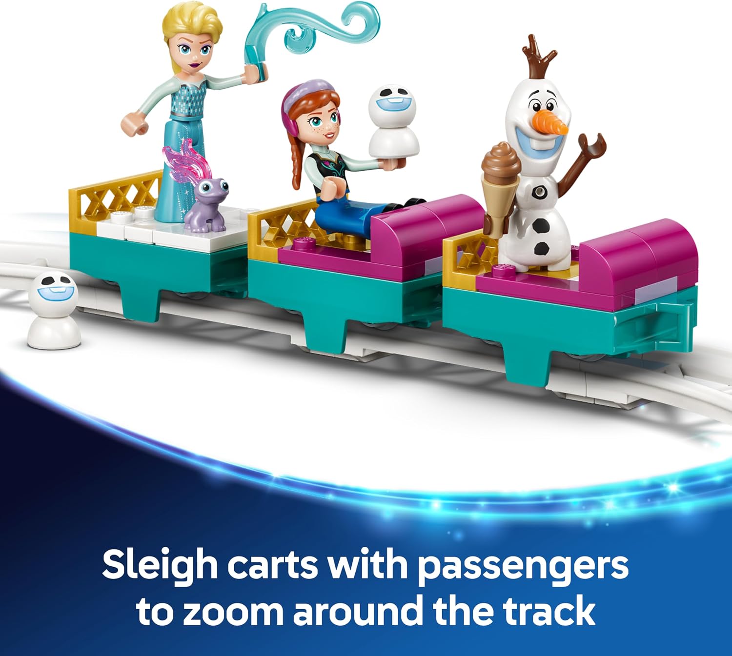 Detalle de LEGO Disney Frozen Elsa's Ice Castle & Snow Ride Adventure (43281) with Anna & Elsa Mini Dolls