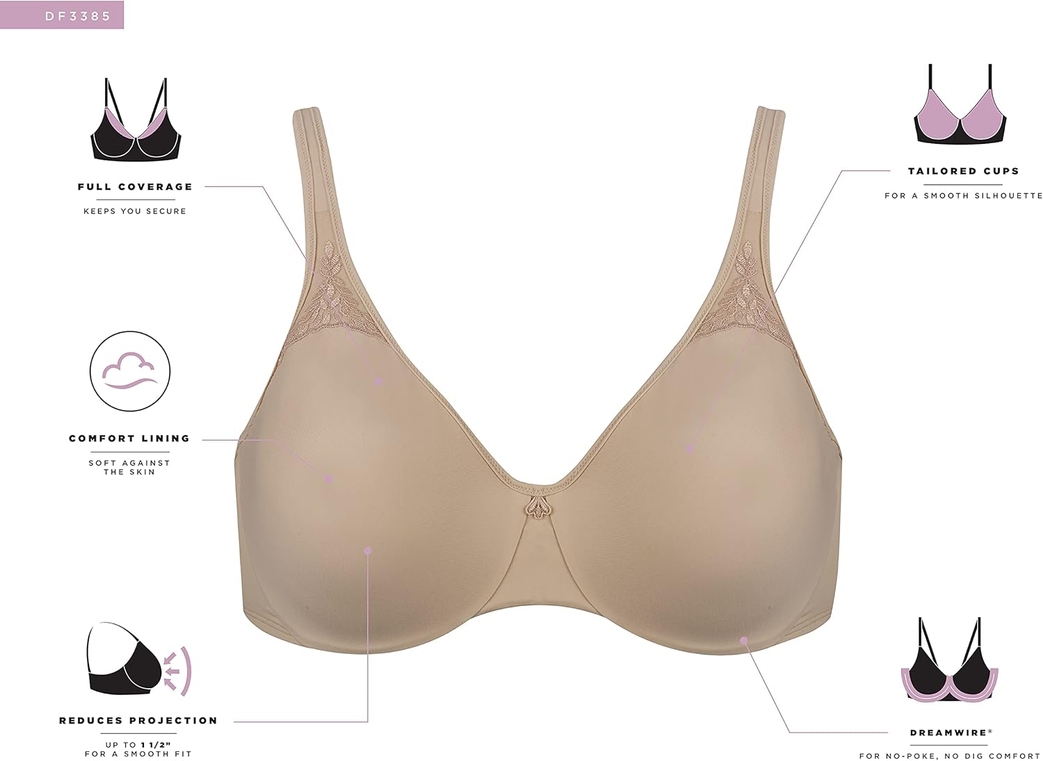 Thumbnail 3 de Bali Women’s Minimizer Bra with Underwire and Seamless Cups