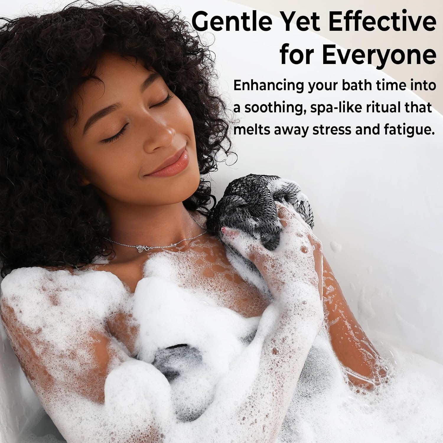 Detalle de African Net Sponge Authentic - 2 Pieces, 52in Stretched Length Exfoliating Body Scrubber