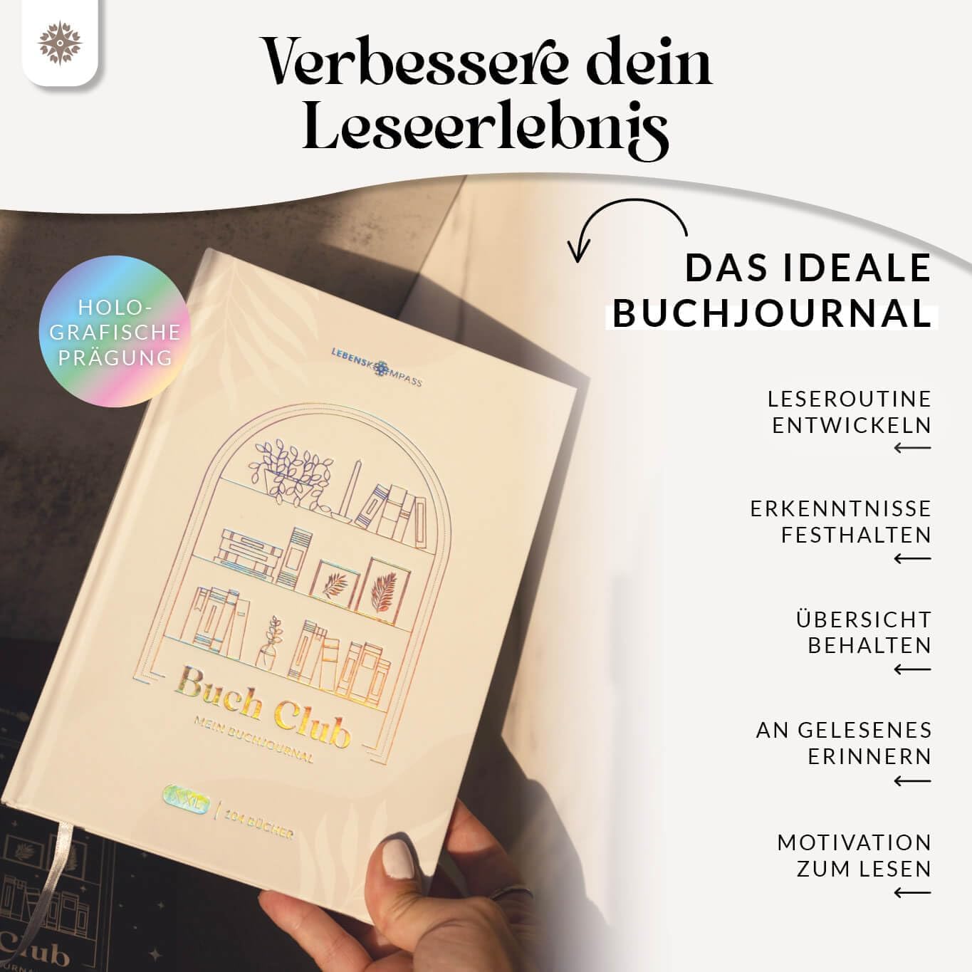 Thumbnail 3 de Lebenskompass Buchclub XXL Lesetagebuch A5