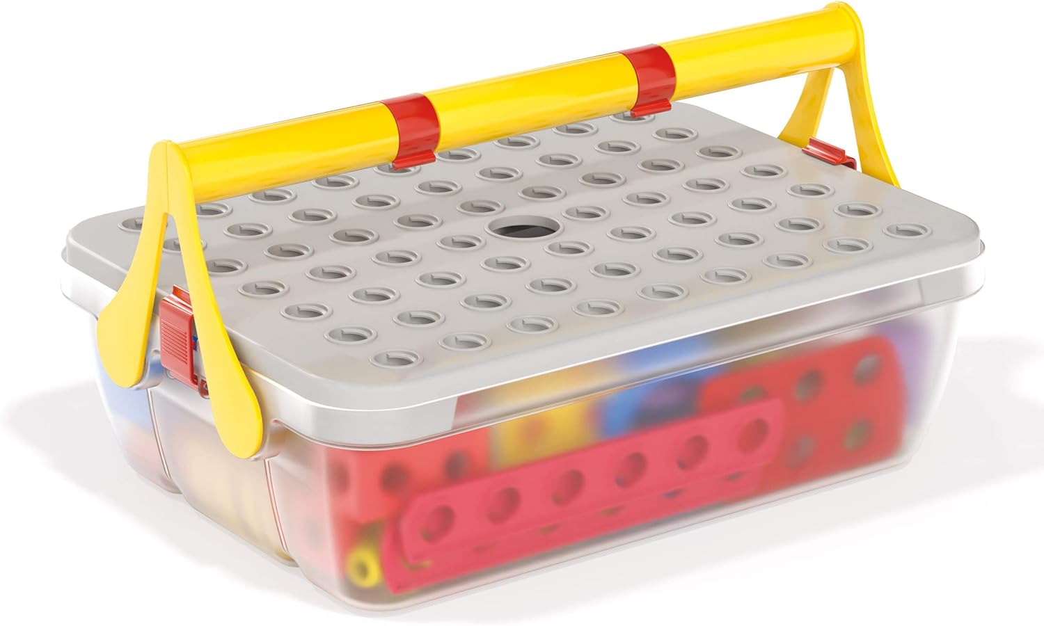 Detalle 2 de Quercetti 6150 Tecno Jumbo Toolbox: set per costruzione con viti e bulloni e cassetta organizer