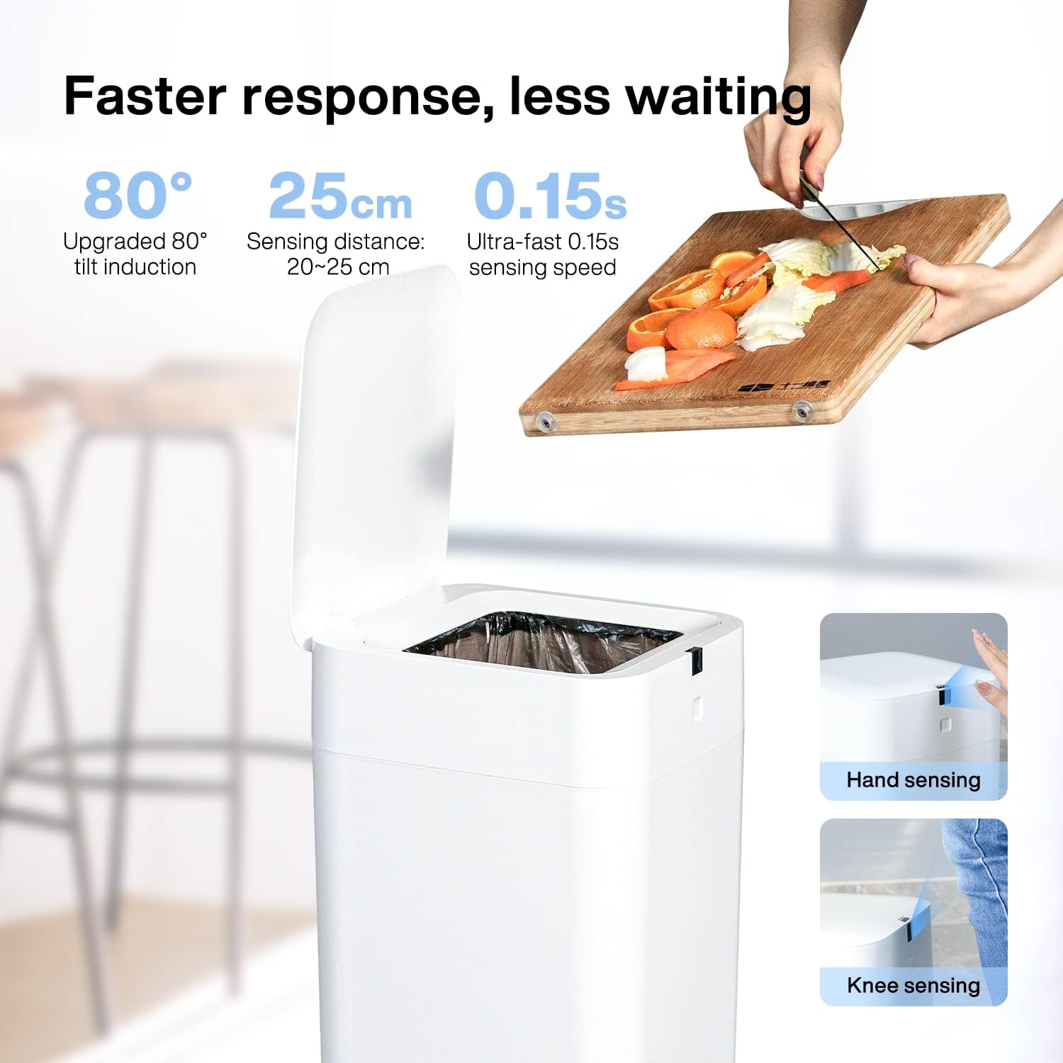 Detalle de Airdeer Automatic Trash Can (4 Gallon) with Motion Sensor, Self-Sealing Lid, and Smart Auto-Refill Rings