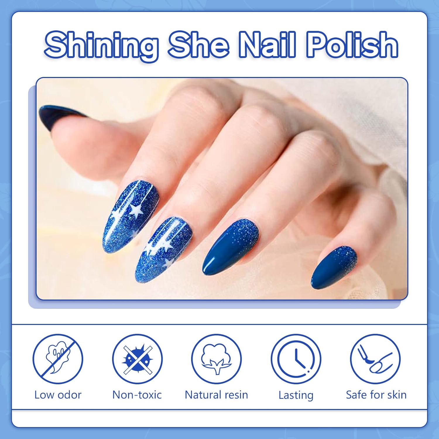 Detalle 2 de Shining She UV-Gel Nagellack Set Grün mit 6 Farben (Glitzergrün & Dunkelgrün), 8 ml pro Flasche