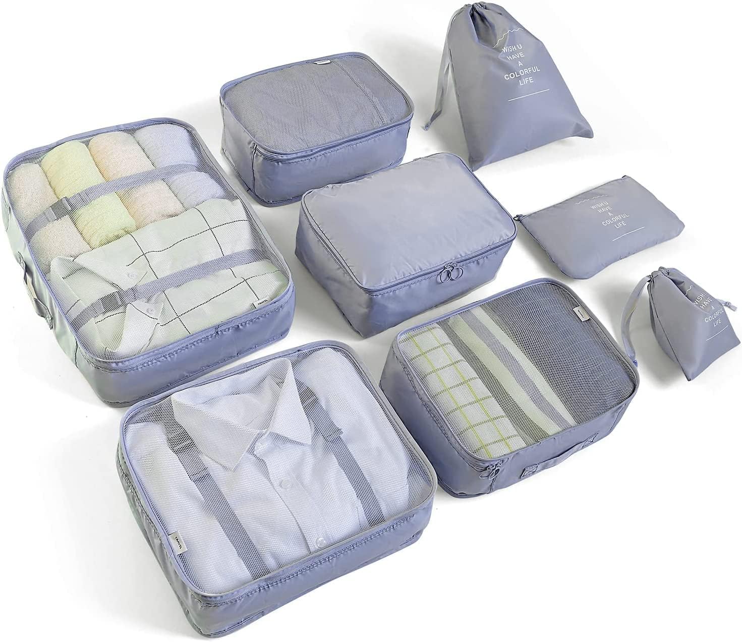 Detalle de Koffer Organizer Set 8-teilig in Grau