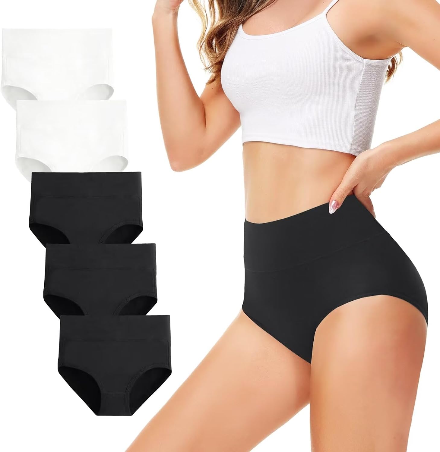 Detalle de TUUHAW Unterhosen Damen 5er Pack – Baumwolle High Waist Slip, atmungsaktiv & formend