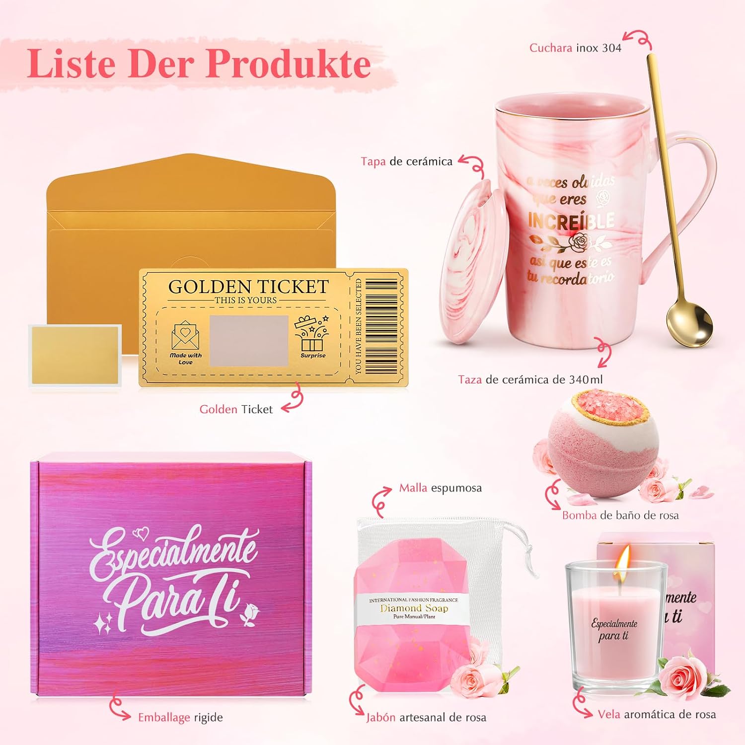 Detalle 2 de Set de tazas 340 ml Regalos Originales para Mujer