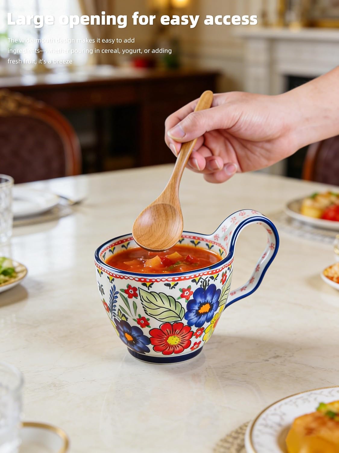 Detalle de Ceramic Soup Mug Bowl, 18 oz