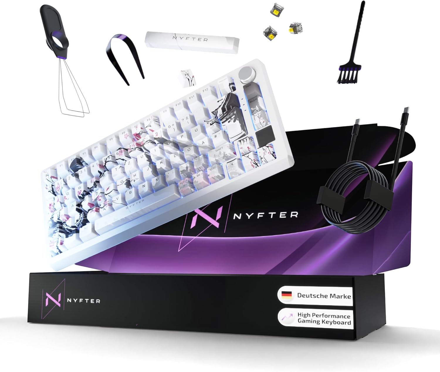 Thumbnail 6 de Nyfter Nyfboard HE 84K Wireless Hall-Effekt Gaming-Tastatur (DE-Layout, SakuraSchwarz)