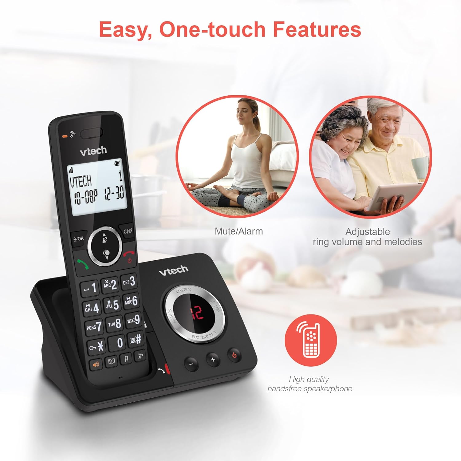 Thumbnail 4 de VTech ES2052 DECT Cordless Phone with Answering Machine, Call Block & Volume Booster (Trio Handsets)