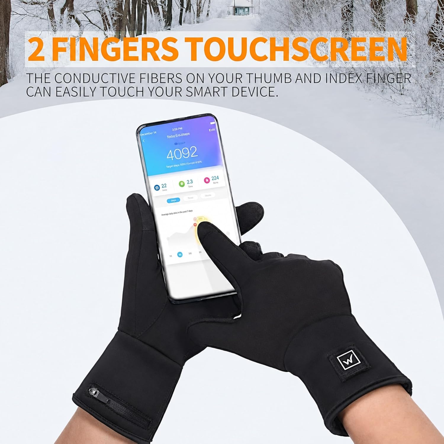 Detalle de WEIVIOQ Heated Glove Liners, 2200mAh