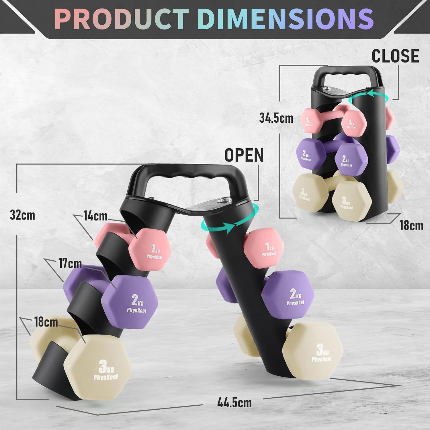 Thumbnail 5 de PhysKcal Dumbbells Set 6‑piece 🏋