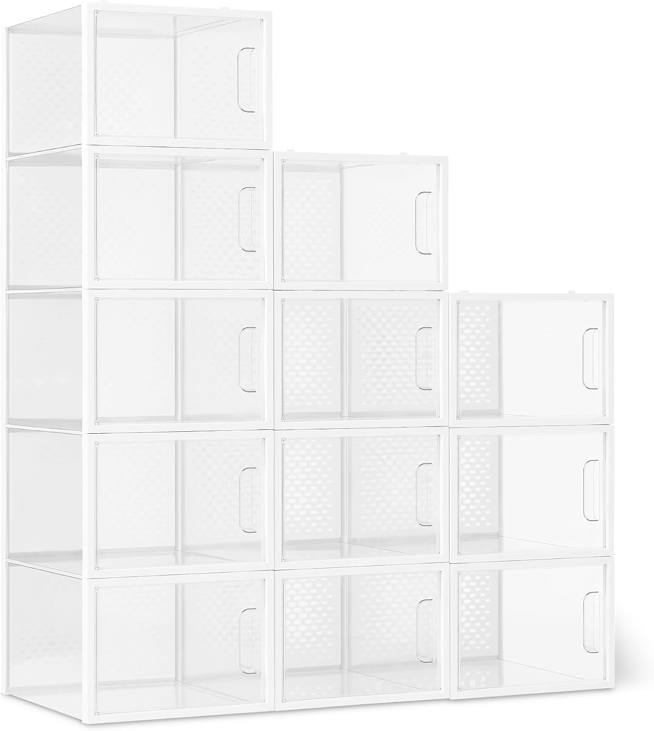 Detalle de Amazon Basics pudełka na buty, 12 szt., duże, przezroczyste i składane