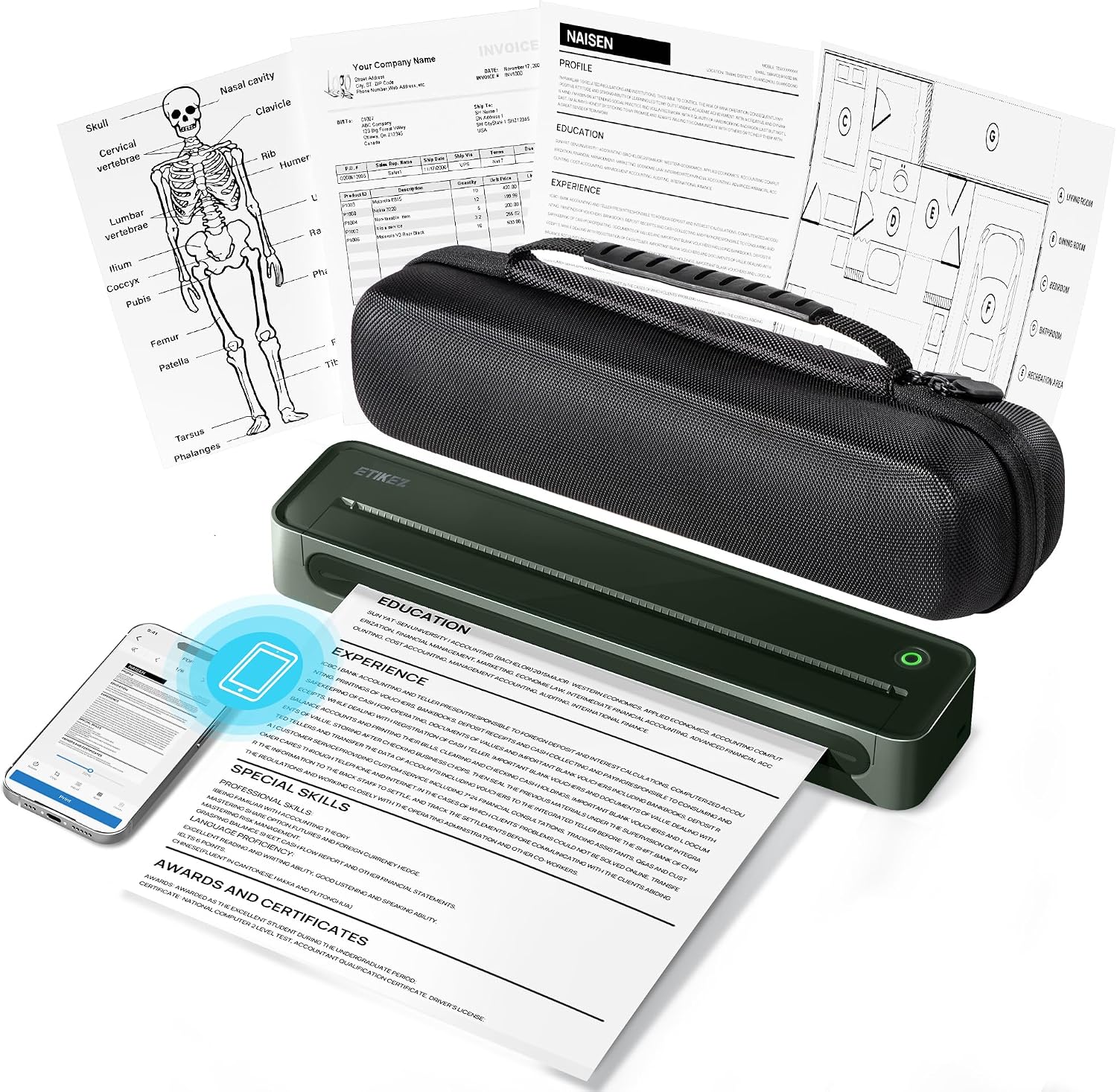 Thumbnail 6 de ETIKEZ D90E Inkless Portable Printer for Travel