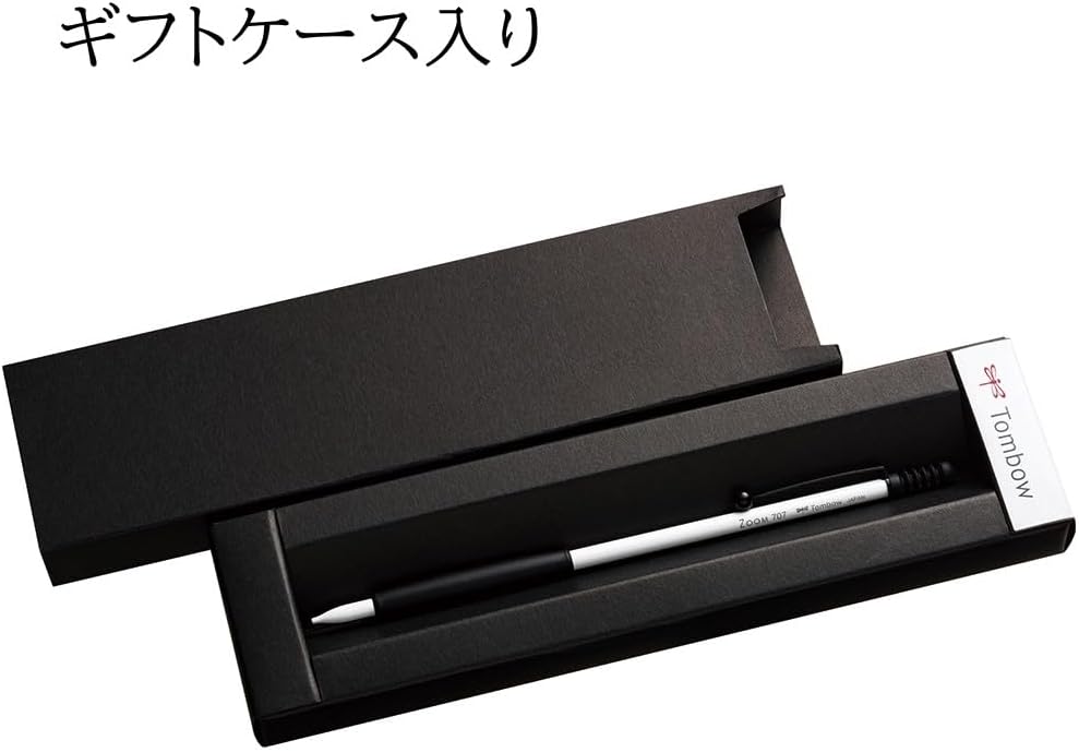 Detalle de トンボ鉛筆 ZOOM 707 SH-ZS03AZ シャープペンシル 0.5mm ホワイトブラック、真鍮軸・ギフトケース付