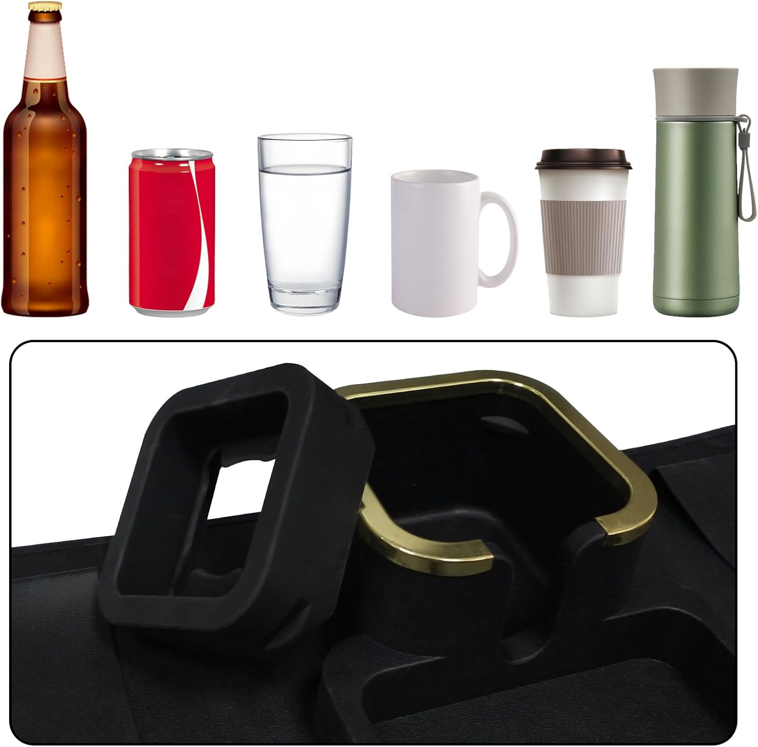 Thumbnail 3 de IULONEE Large Capacity Sofa Armrest Tray with Cup Holder (Black) – anti-slip, silicone couch arm drink holder