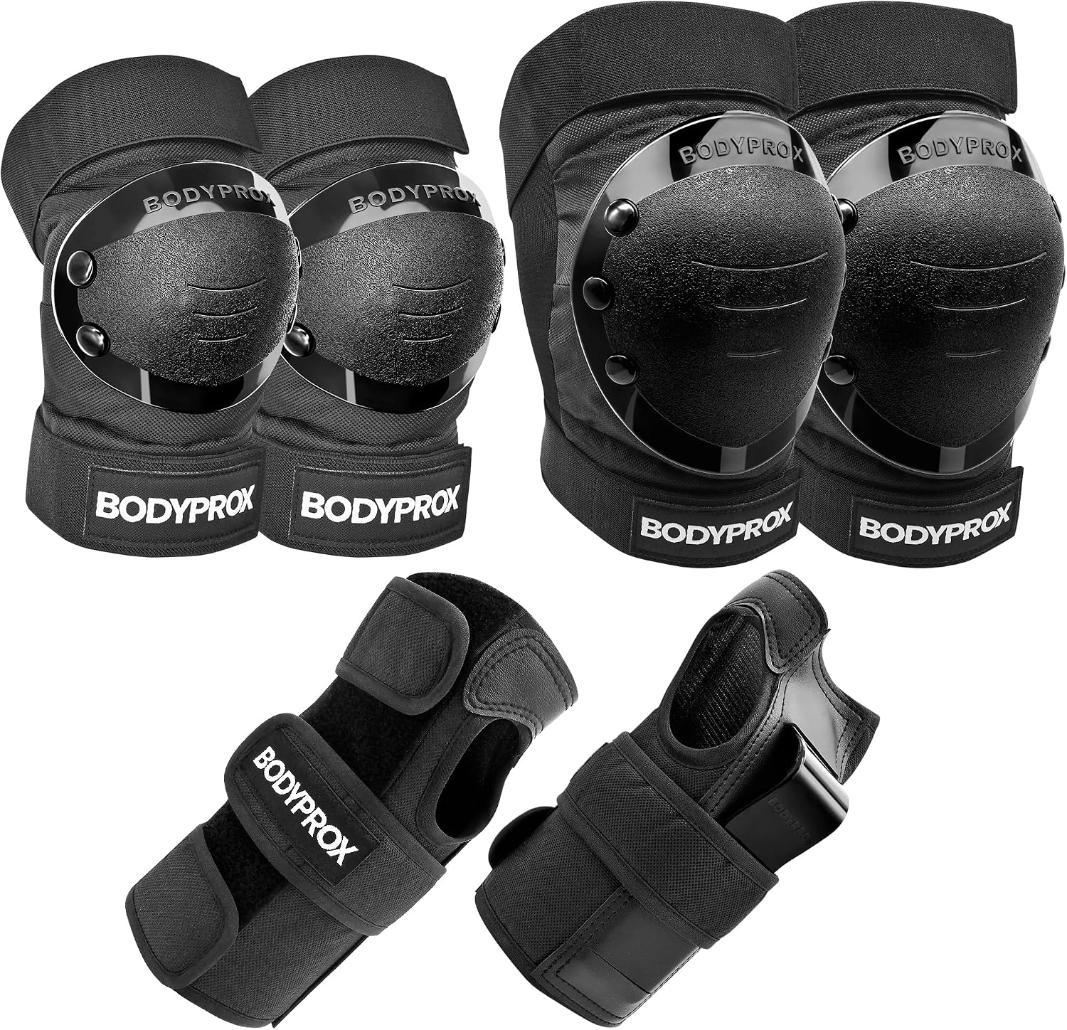 Detalle de BODYPROX 3-in-1 Skate Protective Gear Set with Hard-Shell Pads and Wrist Guards